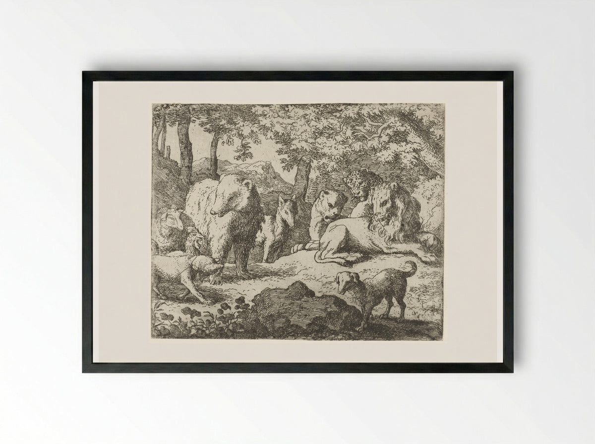 Uitstel van executie (Reprieve) - Allaert van Everdingen - Framed Print Black