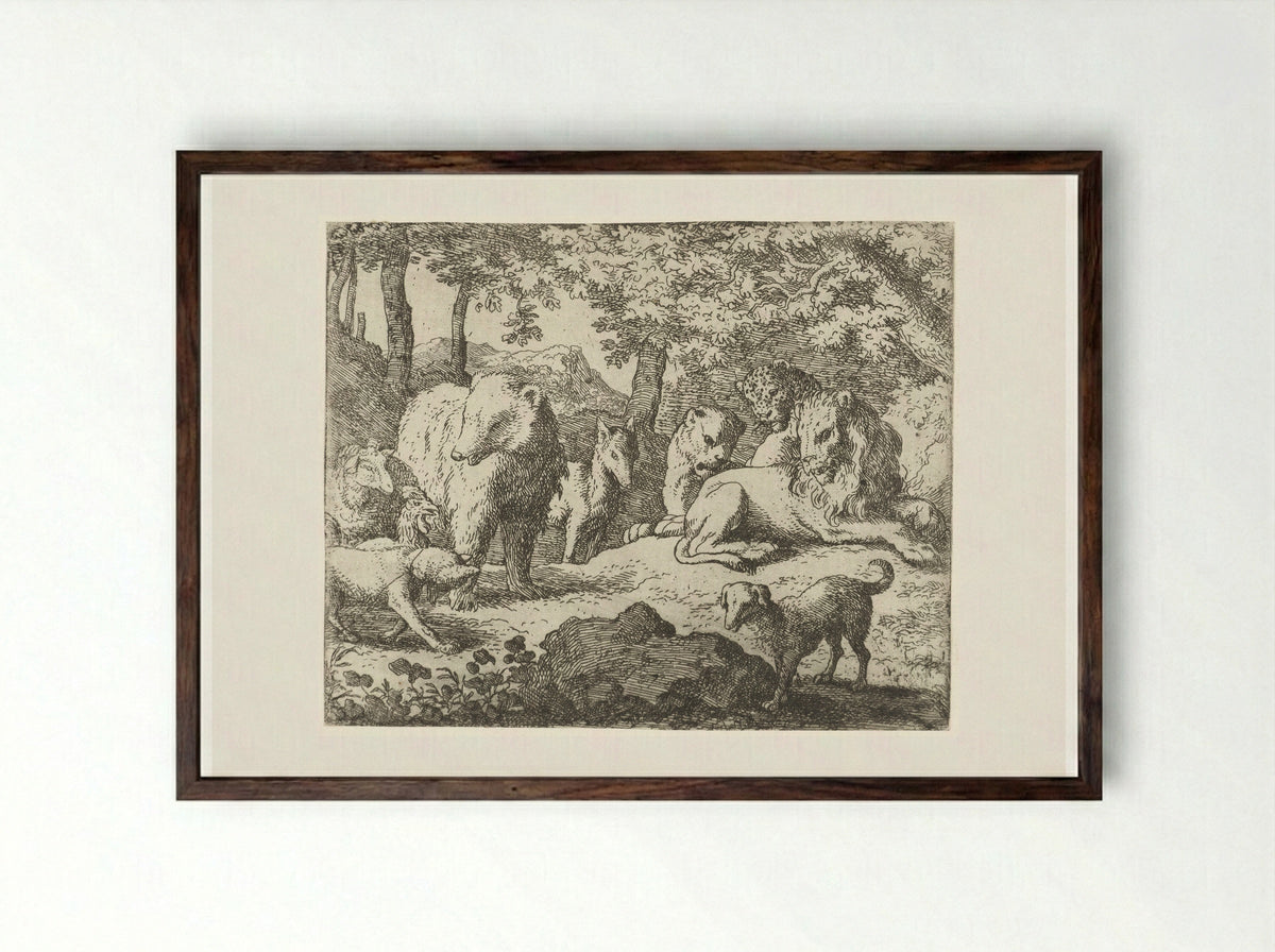 Uitstel van executie (Reprieve) - Allaert van Everdingen - Framed Print Dark Wood