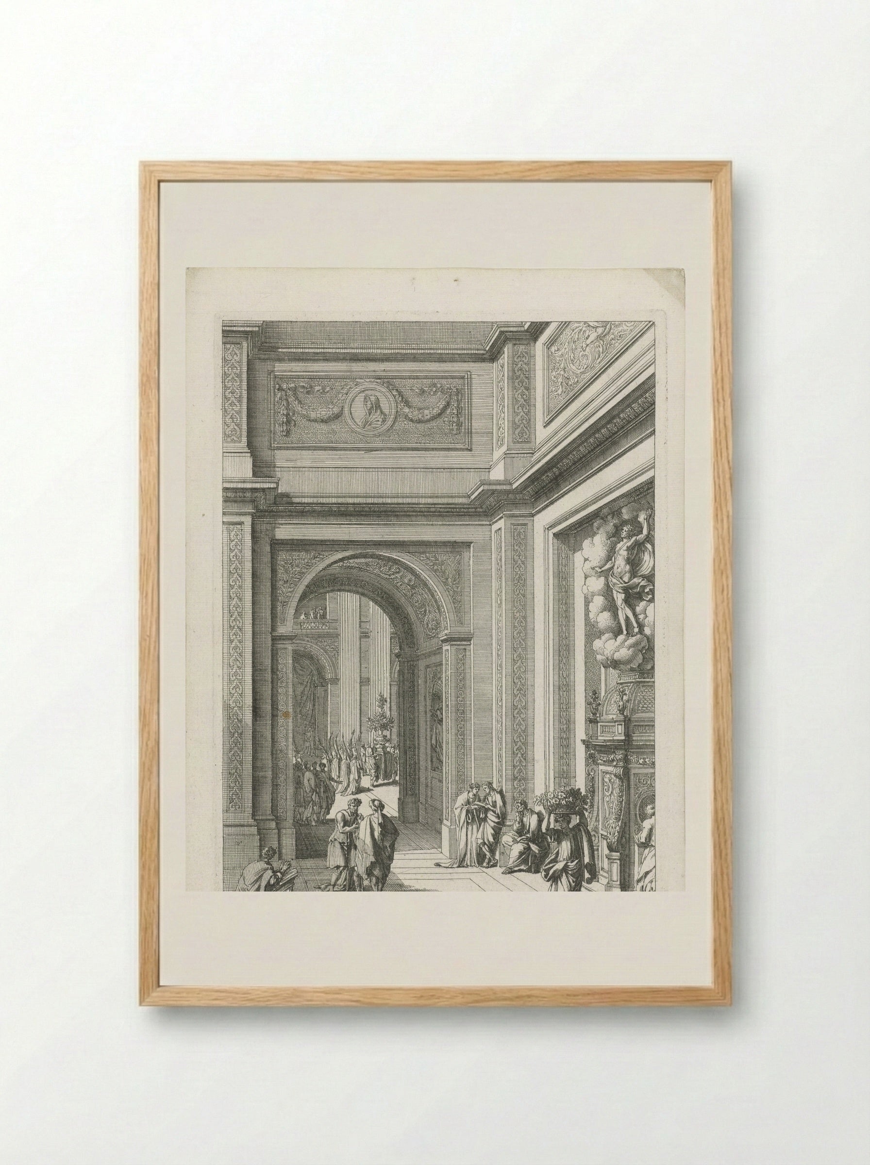 Uitzicht op gangpad en transept - Jean Lepautre - Framed Print Wood