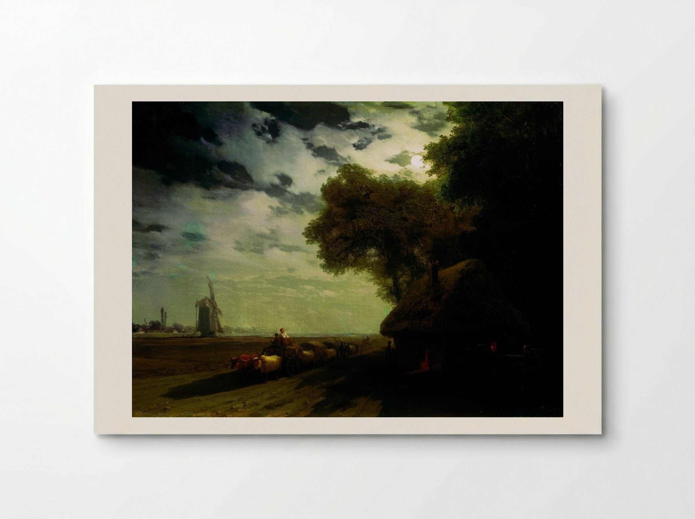 Ukrainian Landscape with Chumaks in the Moonlight - Ivan Aivazovsky - Poster