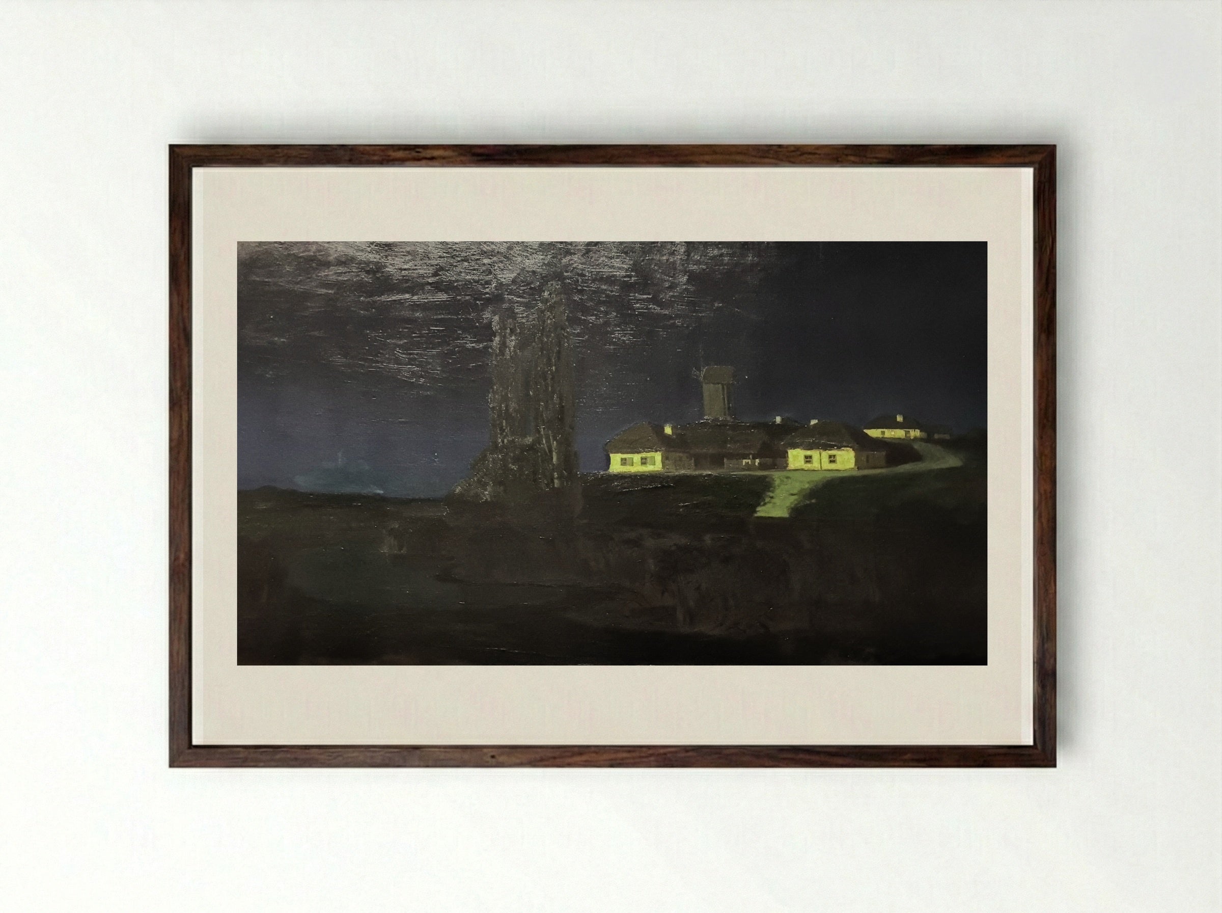 Ukrainian Night - Arkhip Kuindzhi - Framed Print Dark Wood
