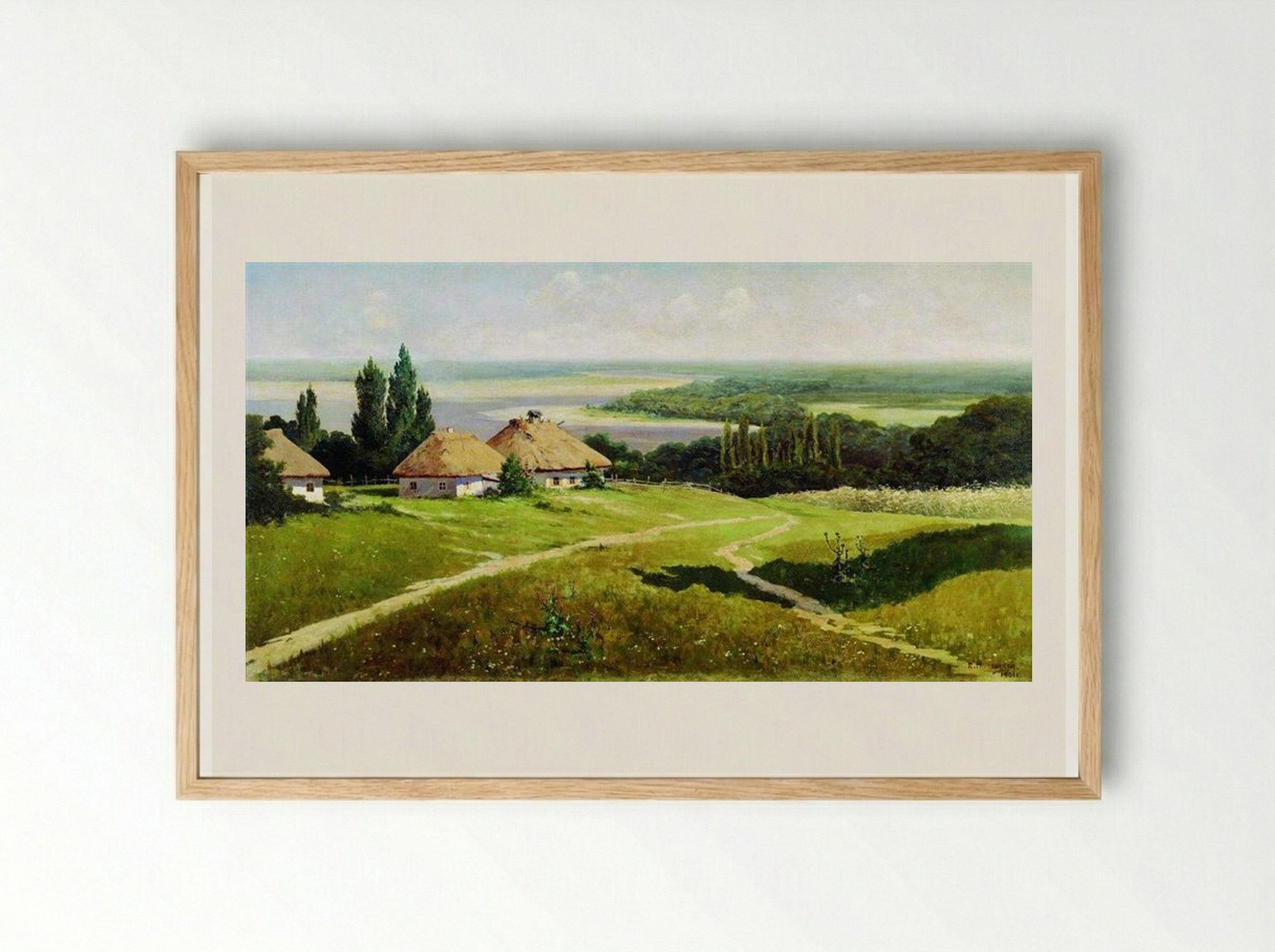 Ukrainian Village Scene - Vladimir Makovsky - Framed Print Wood