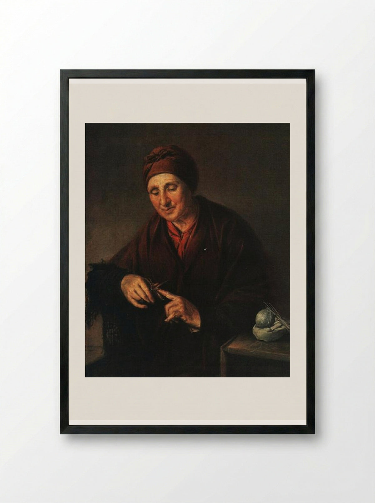 Ukrainian Woman in Namitke - Vasily Tropinin - Framed Print Black