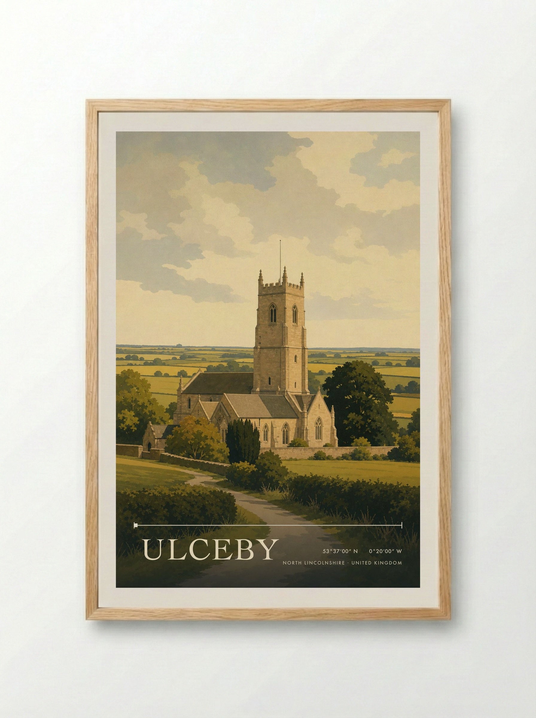 Ulceby North Lincolnshire United Kingdom Travel Poster - Framed Print Wood