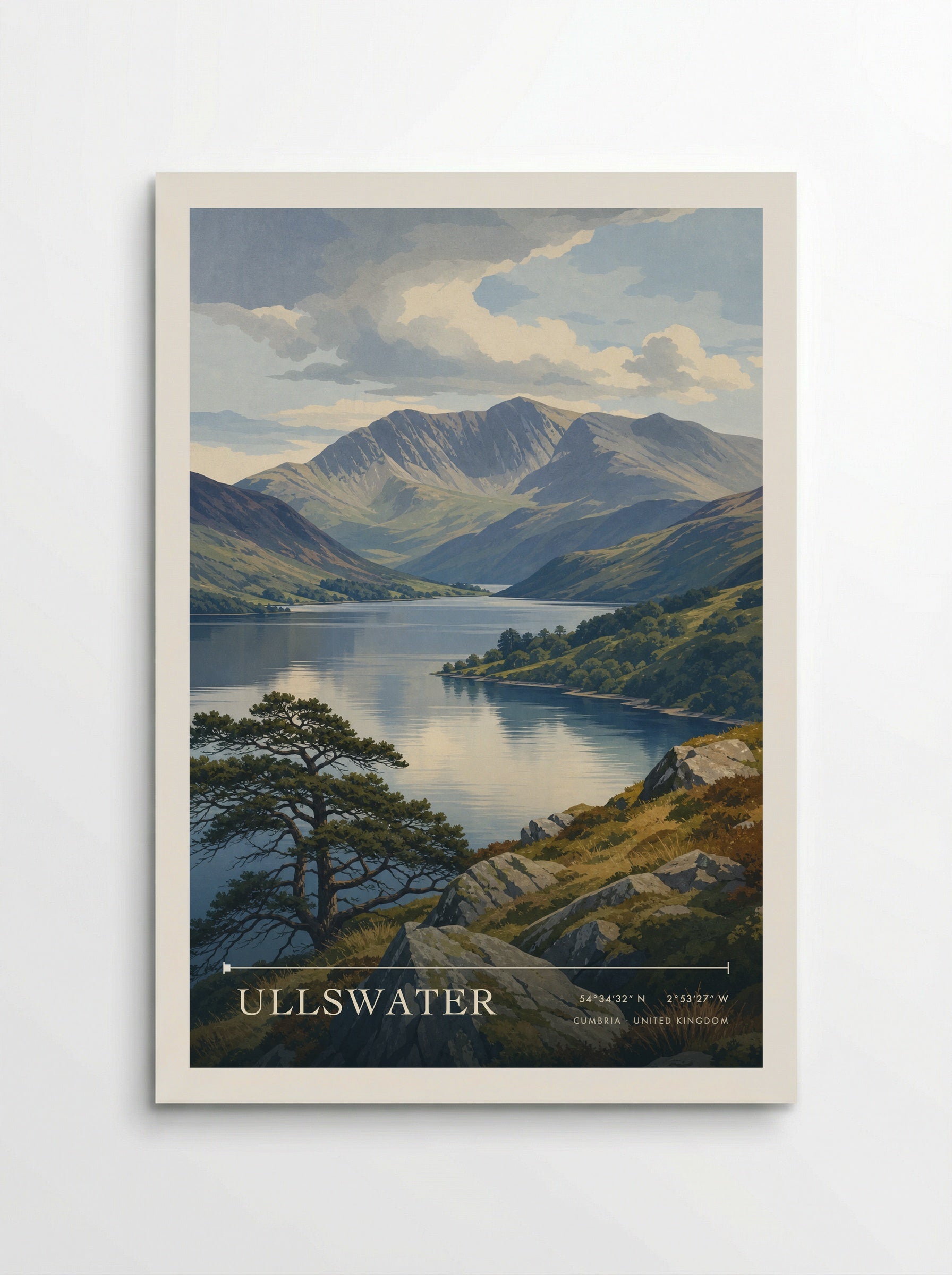 Ullswater Cumbria United Kingdom Travel Poster - Poster