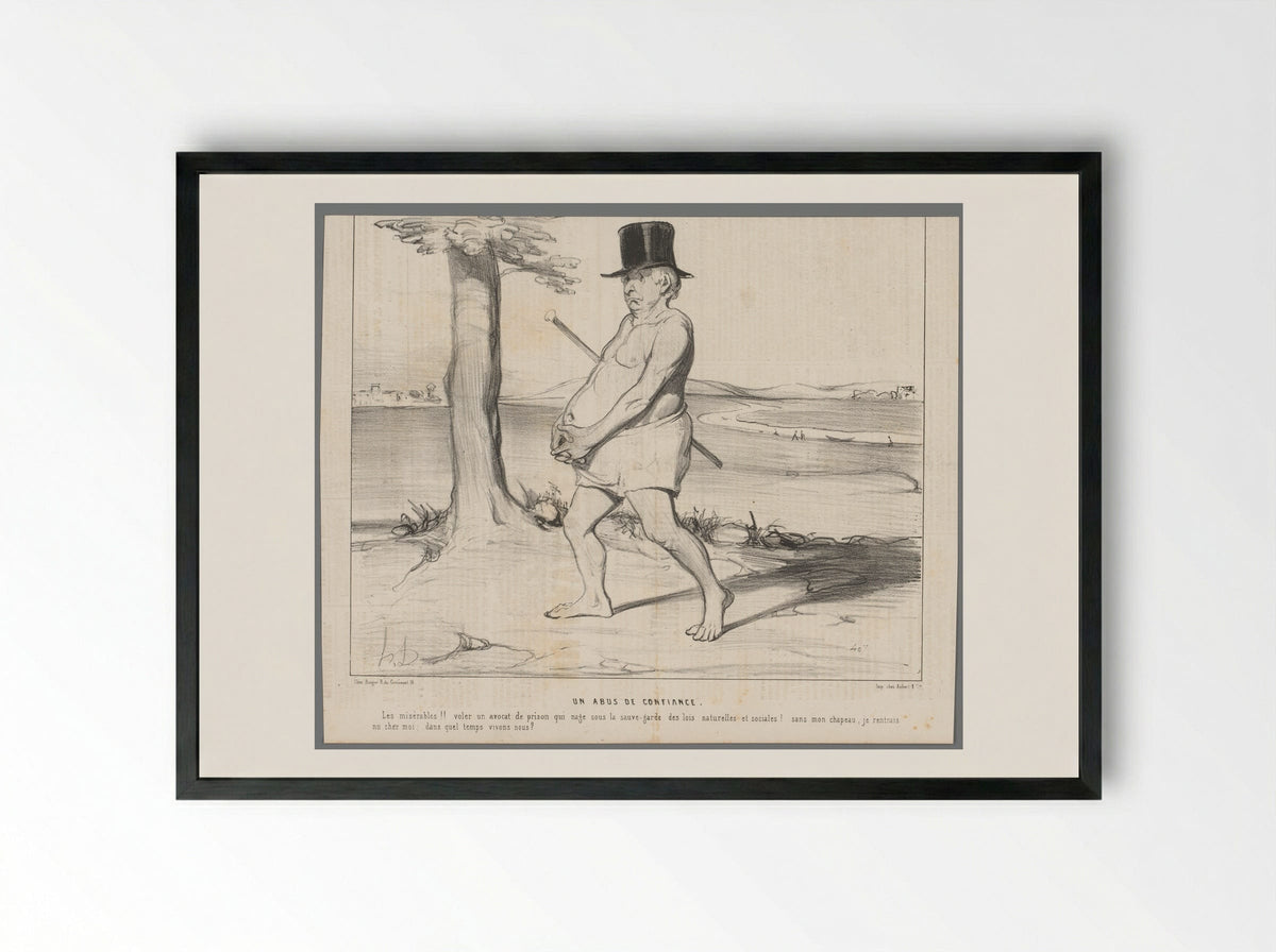 Un Abus de Confiance - Honoré Daumier - Framed Print Black