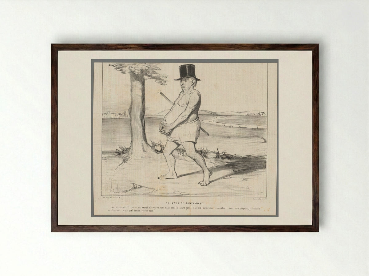 Un Abus de Confiance - Honoré Daumier - Framed Print Dark Wood