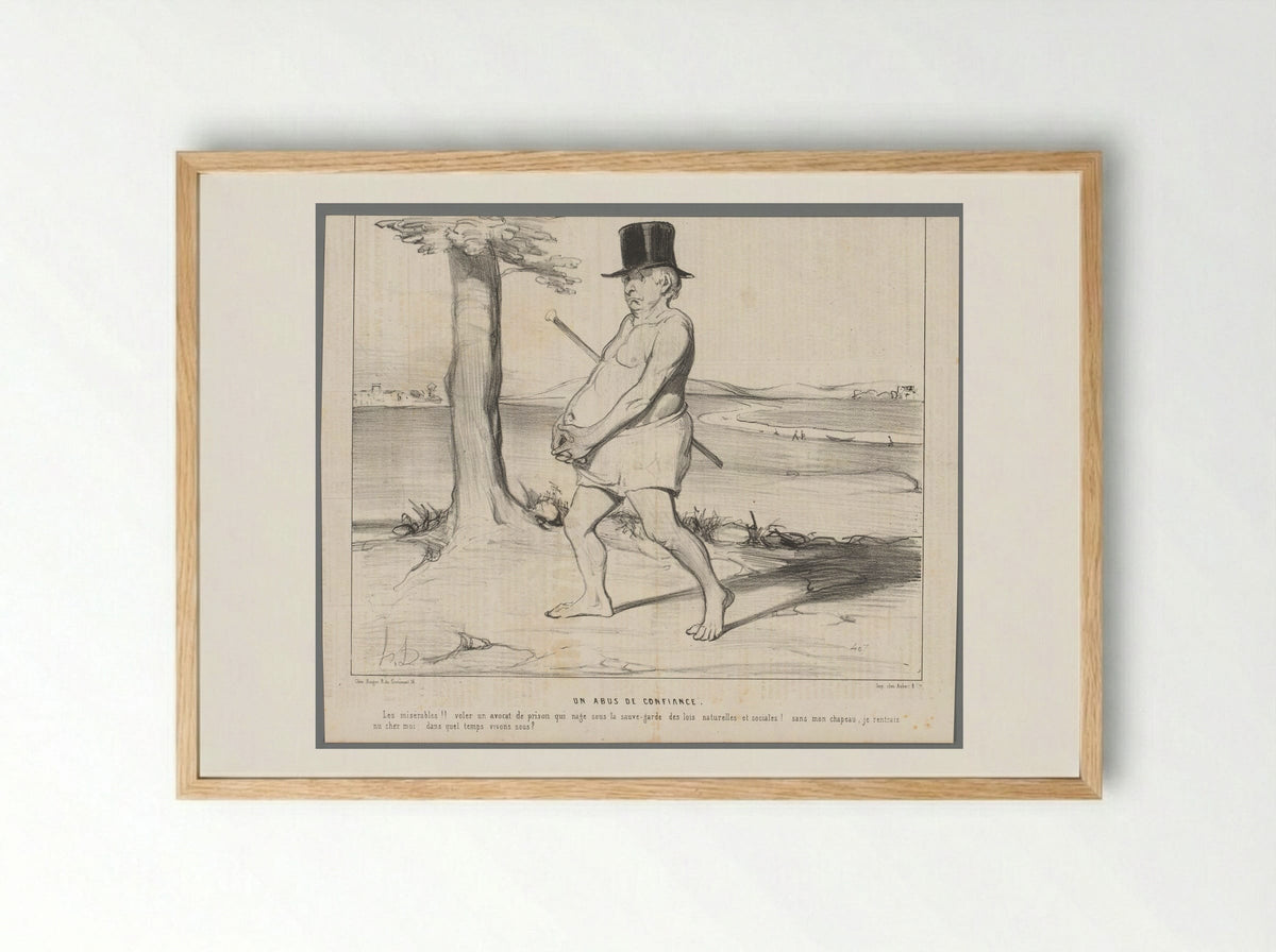 Un Abus de Confiance - Honoré Daumier - Framed Print Wood