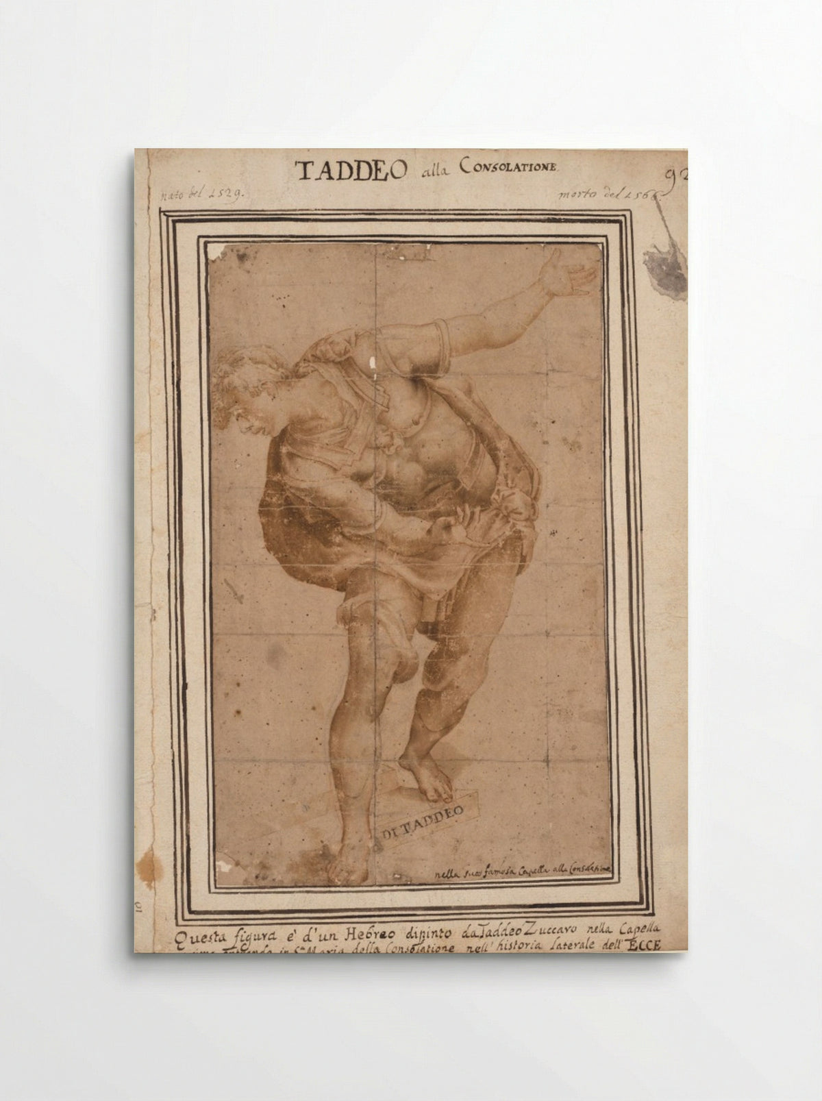 Un Hebreo, from Christ Shown to the People (recto) - Taddeo Zuccaro - Poster