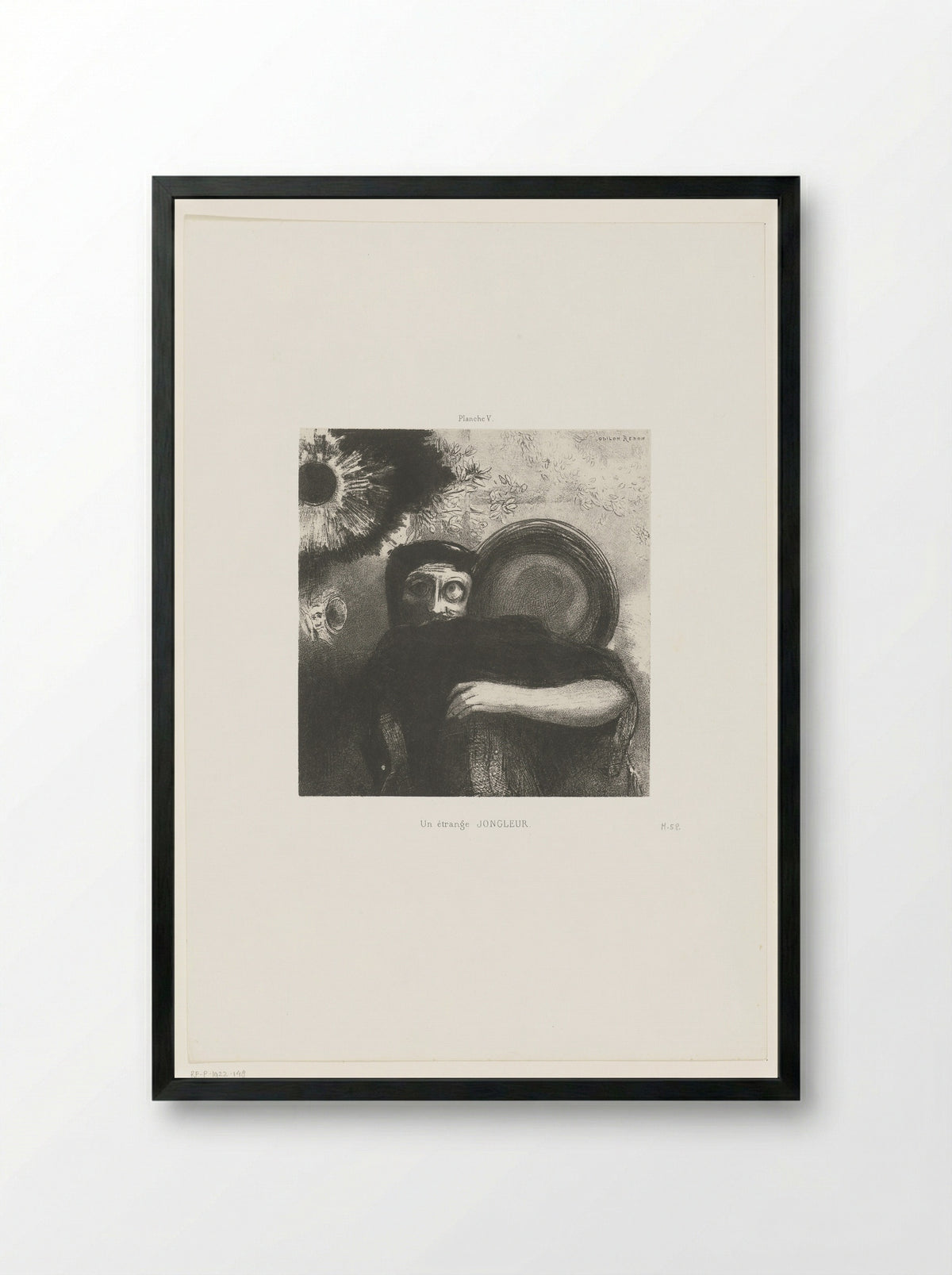 Un étrange jongleur - Odilon Redon - Framed Print Black