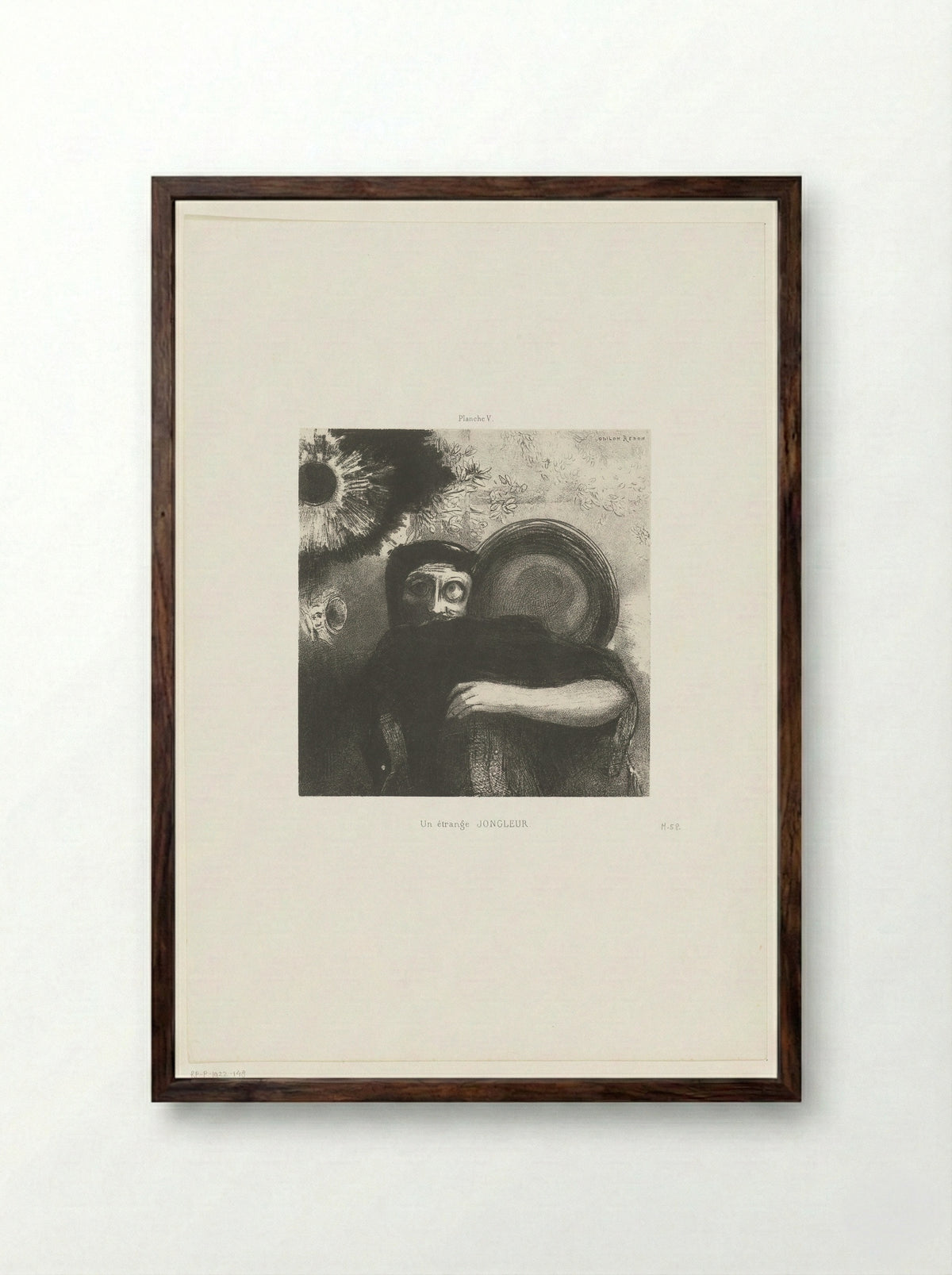 Un étrange jongleur - Odilon Redon - Framed Print Dark Wood