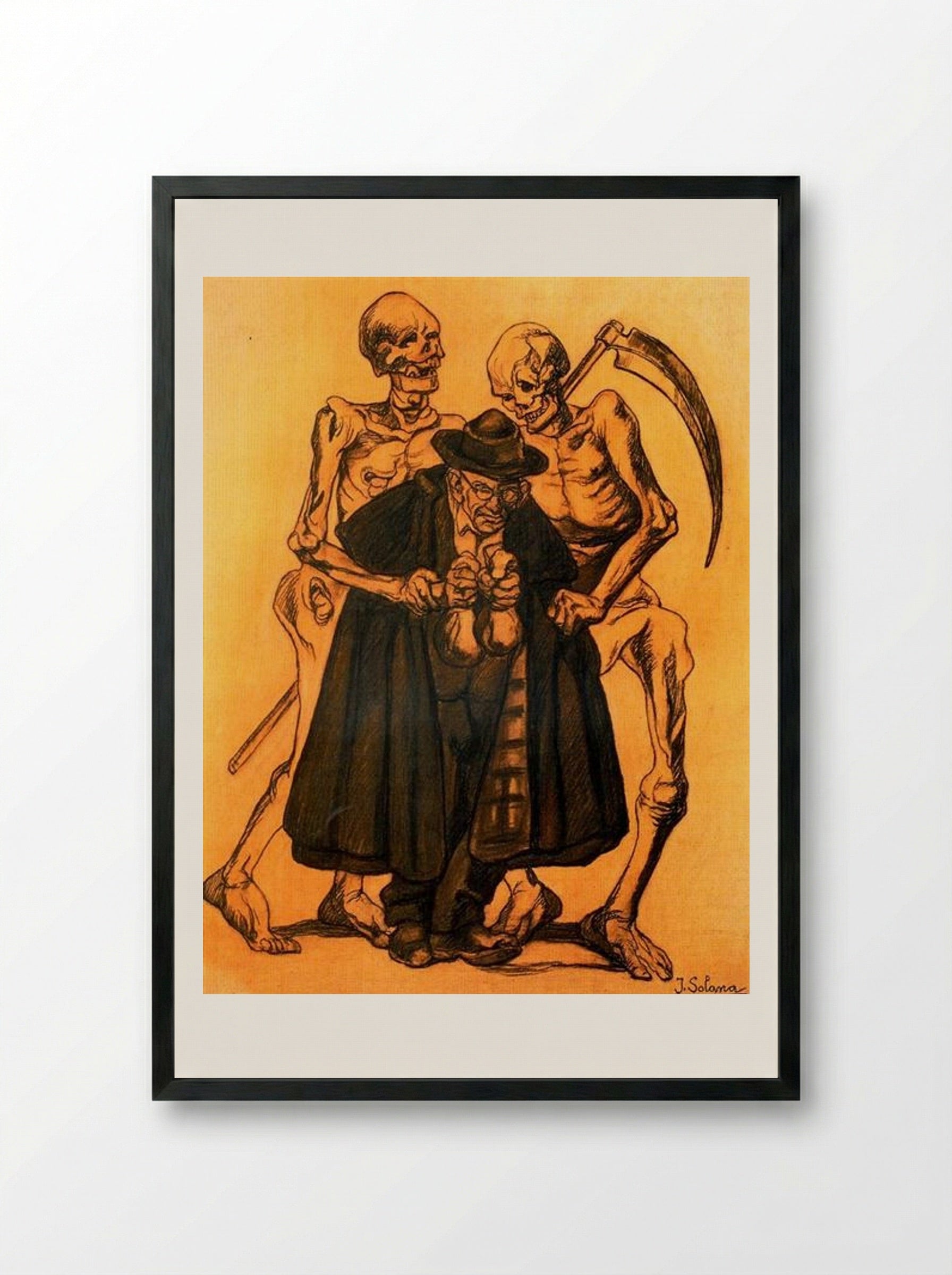 Uncle Miseries - José Gutiérrez Solana - Framed Print Black
