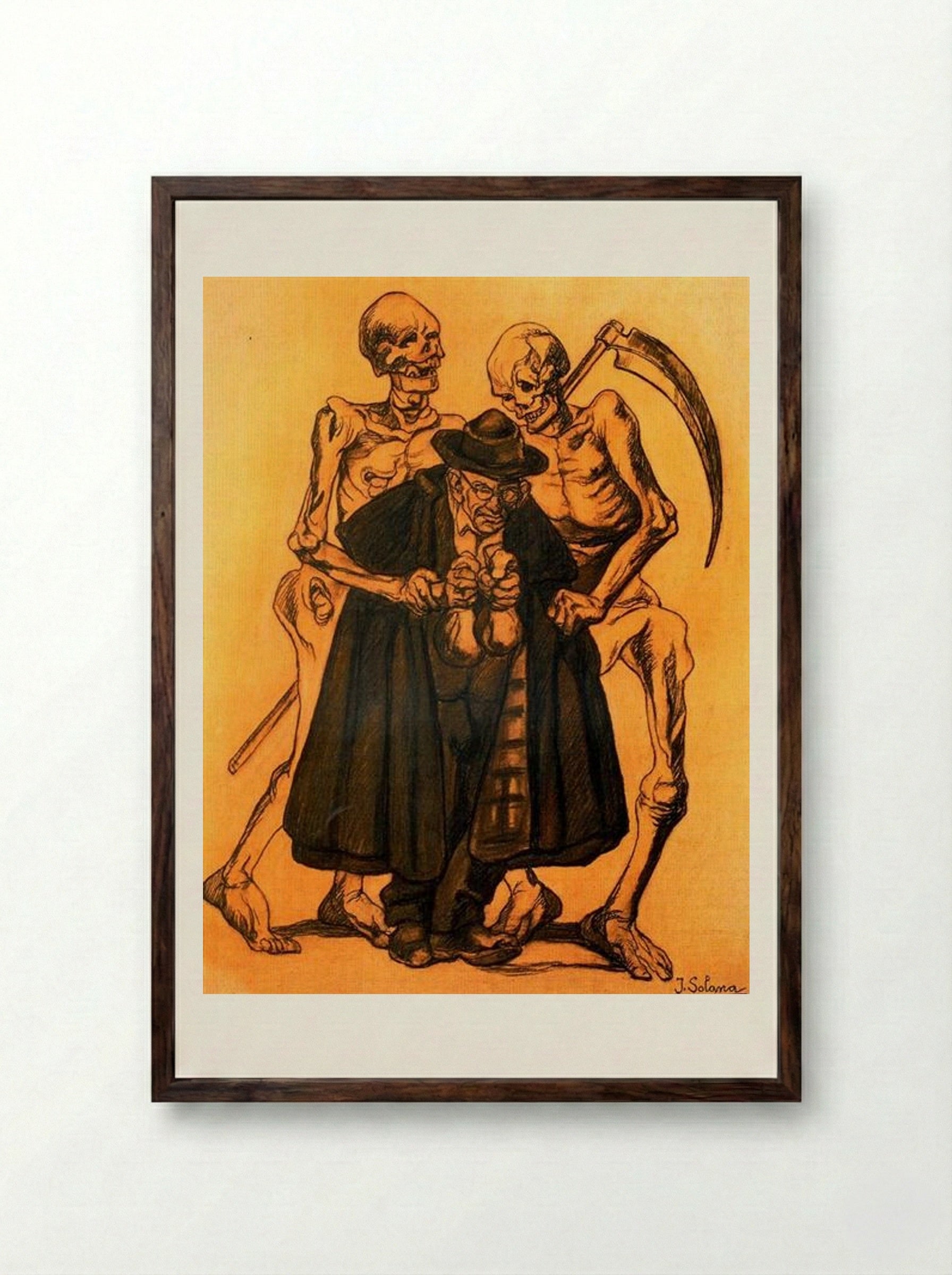 Uncle Miseries - José Gutiérrez Solana - Framed Print Dark Wood