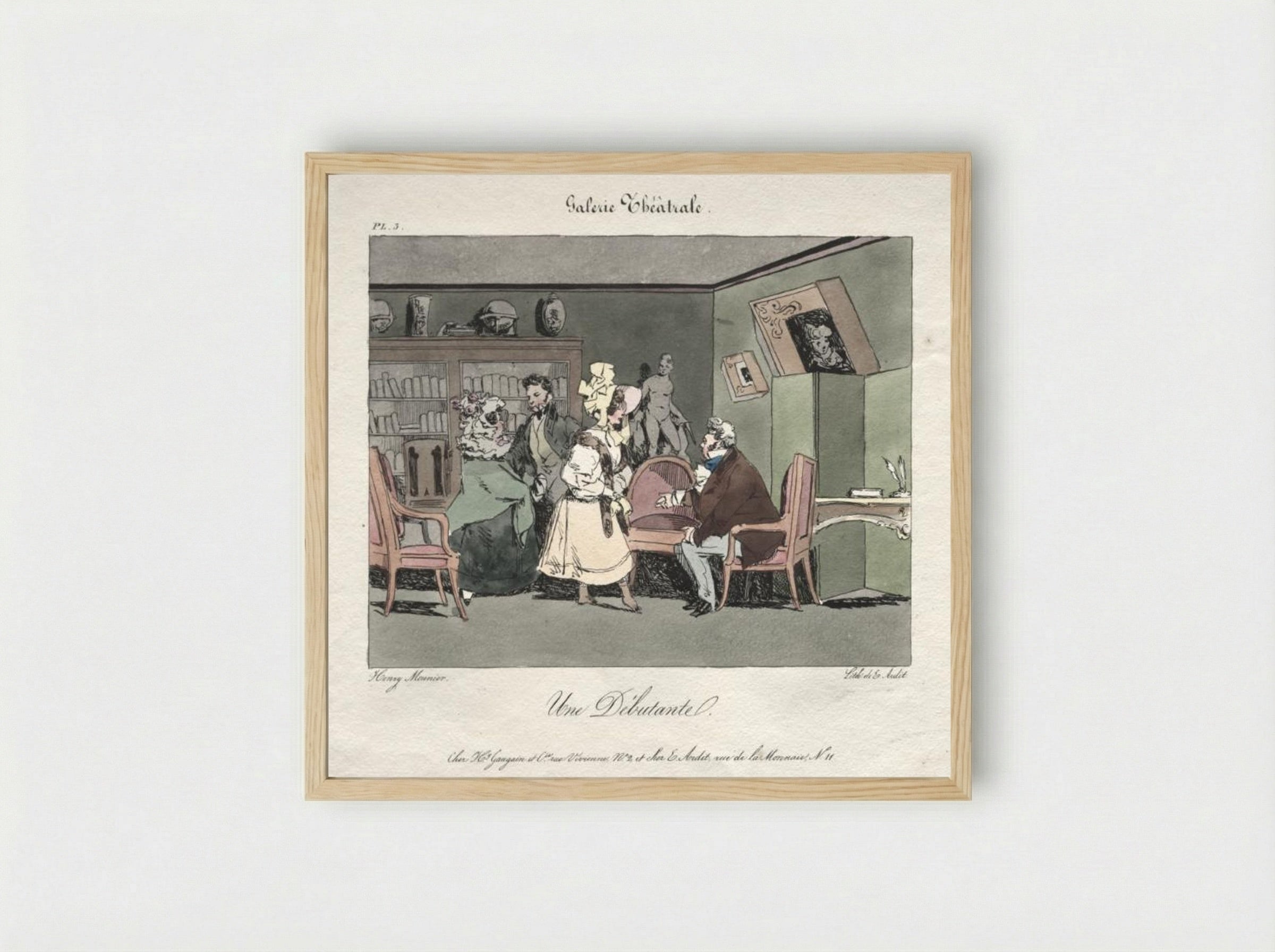Une Débutante - Henry Bonaventure Monnier - Framed Print Wood