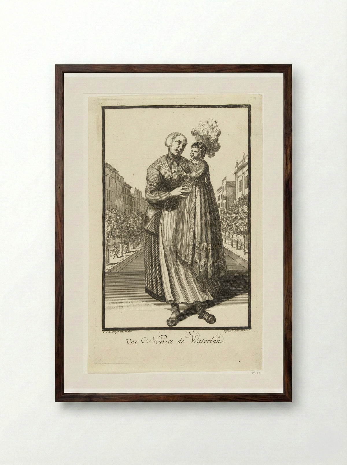 Une Nourice de Waterland - Pieter van den Berge - Framed Print Dark Wood