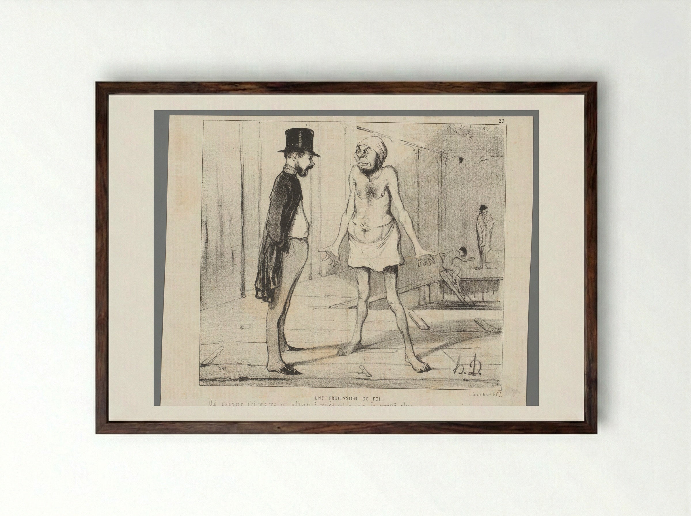 Une Profession de Foi - Honoré Daumier - Framed Print Dark Wood