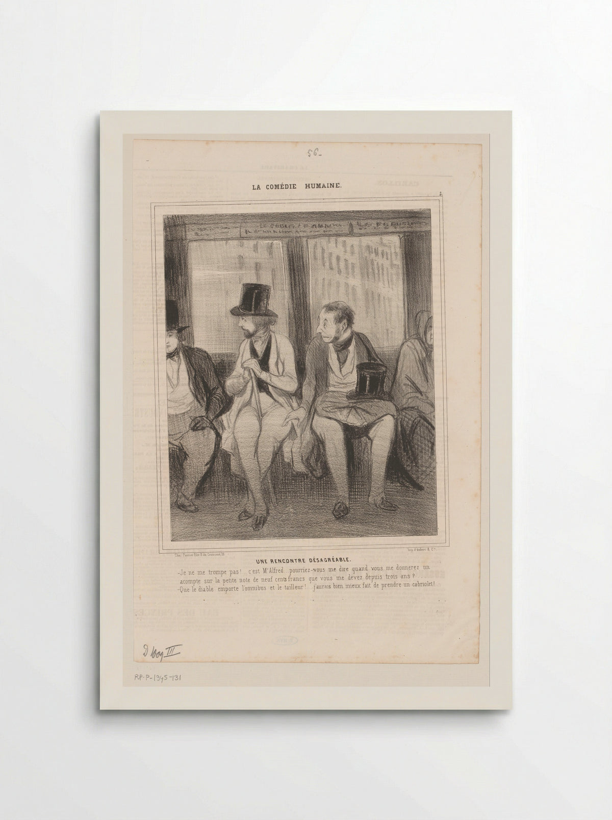 Une Rencontre Désagréable - Honoré Daumier - Poster