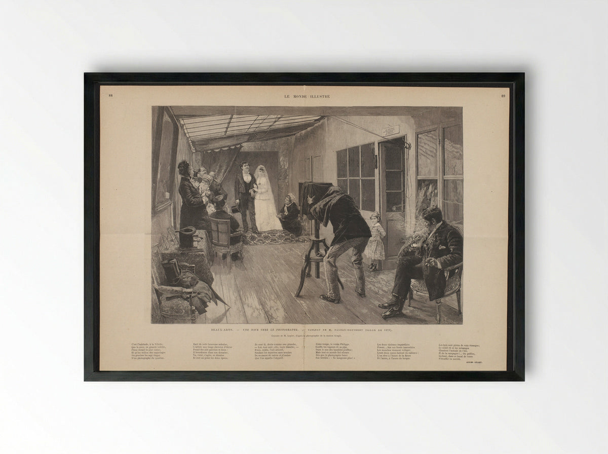 Une noce chez le photographe - Auguste Lepère - Framed Print Black
