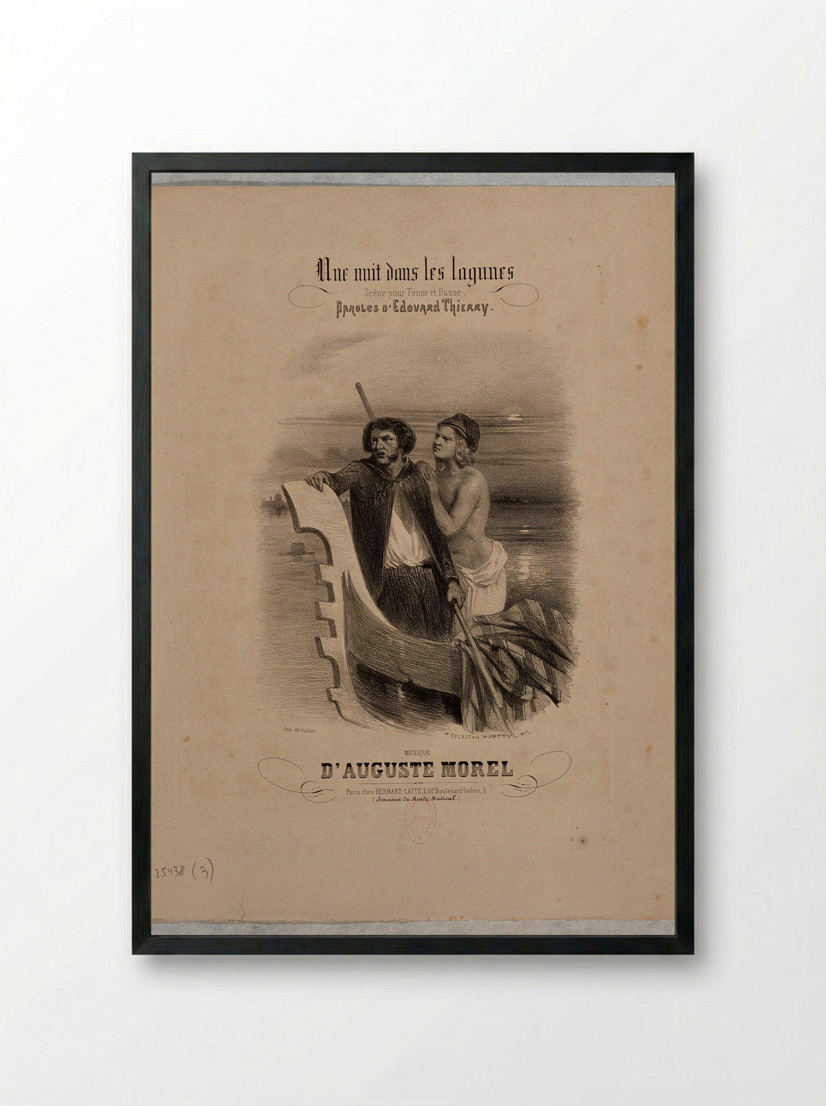Une nuit dans les lagunes - Célestin Nanteuil - Framed Print Black