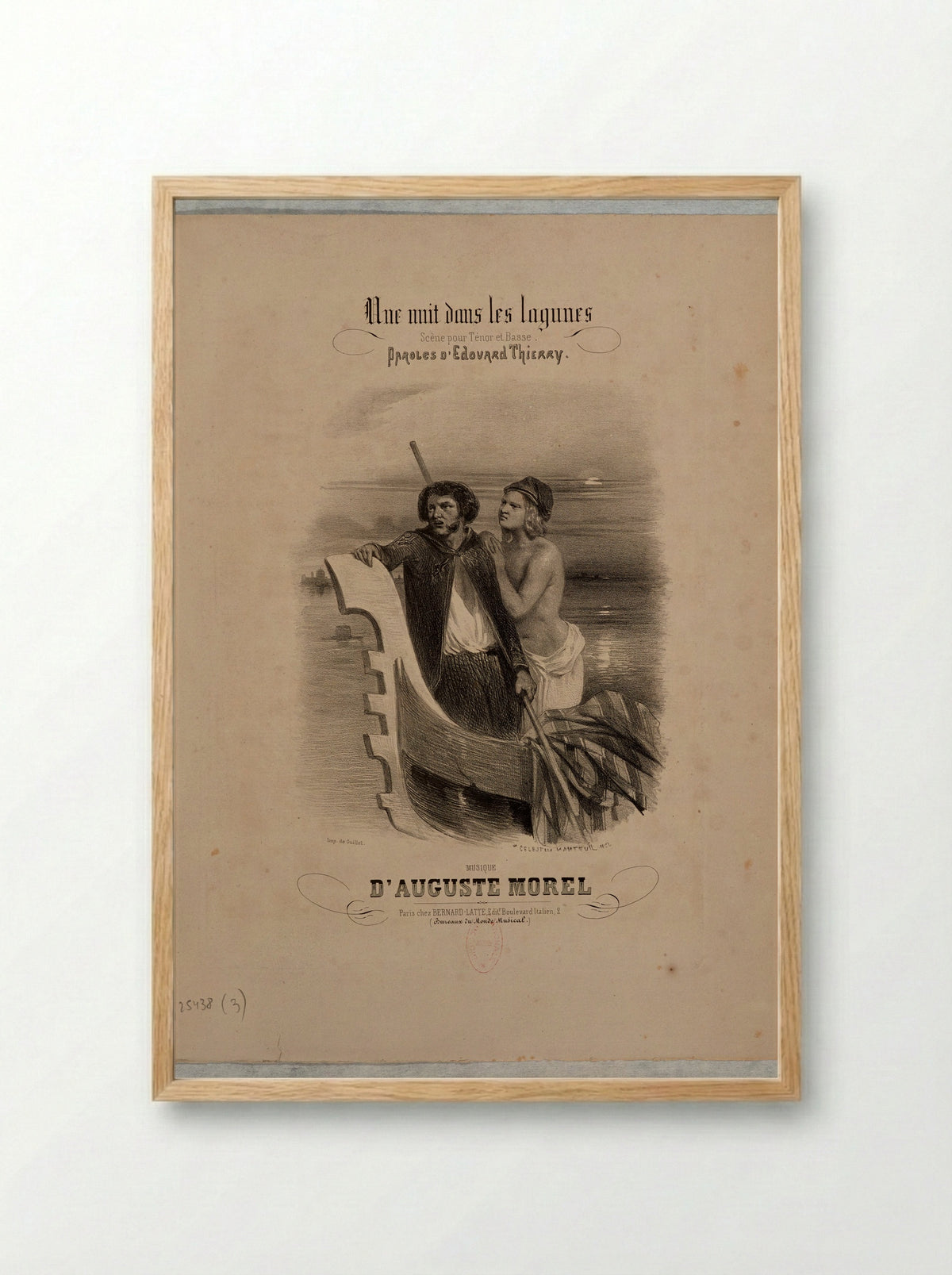 Une nuit dans les lagunes - Célestin Nanteuil - Framed Print Wood
