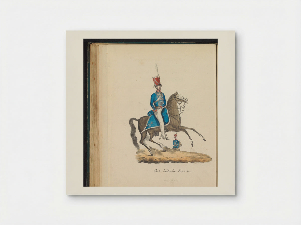 Uniform van de officieren van de huzaren van de Oost-Indische troepen - Louis Salomon Leman - Poster