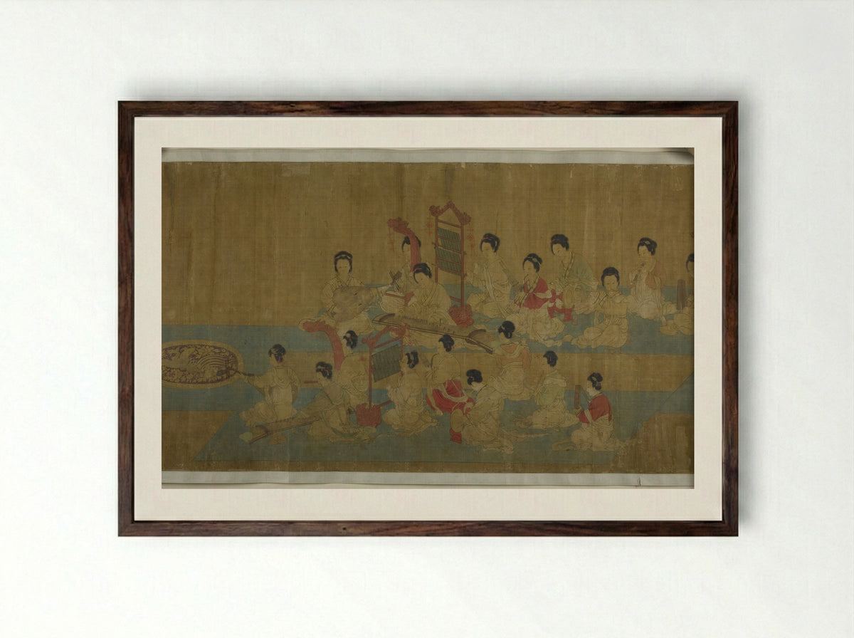 United by Music (Hele Tu) - Zhou Wenju - Framed Print Dark Wood