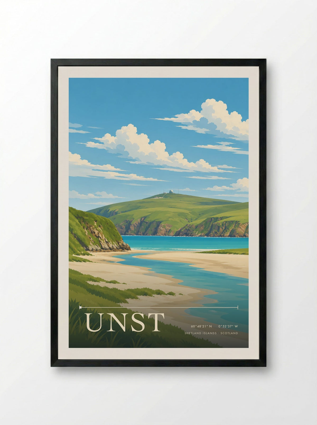 Unst, Shetland Islands | Travel Poster - Framed Print Black