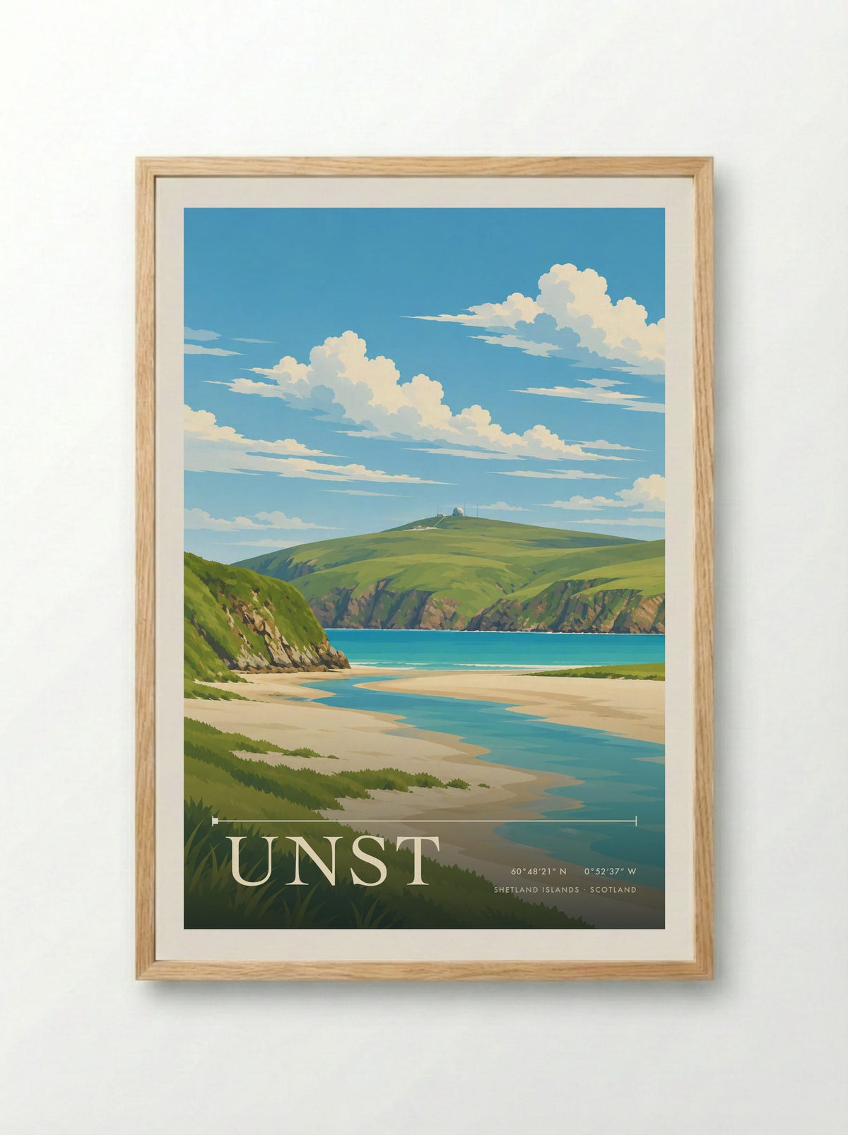 Unst, Shetland Islands | Travel Poster - Framed Print Wood