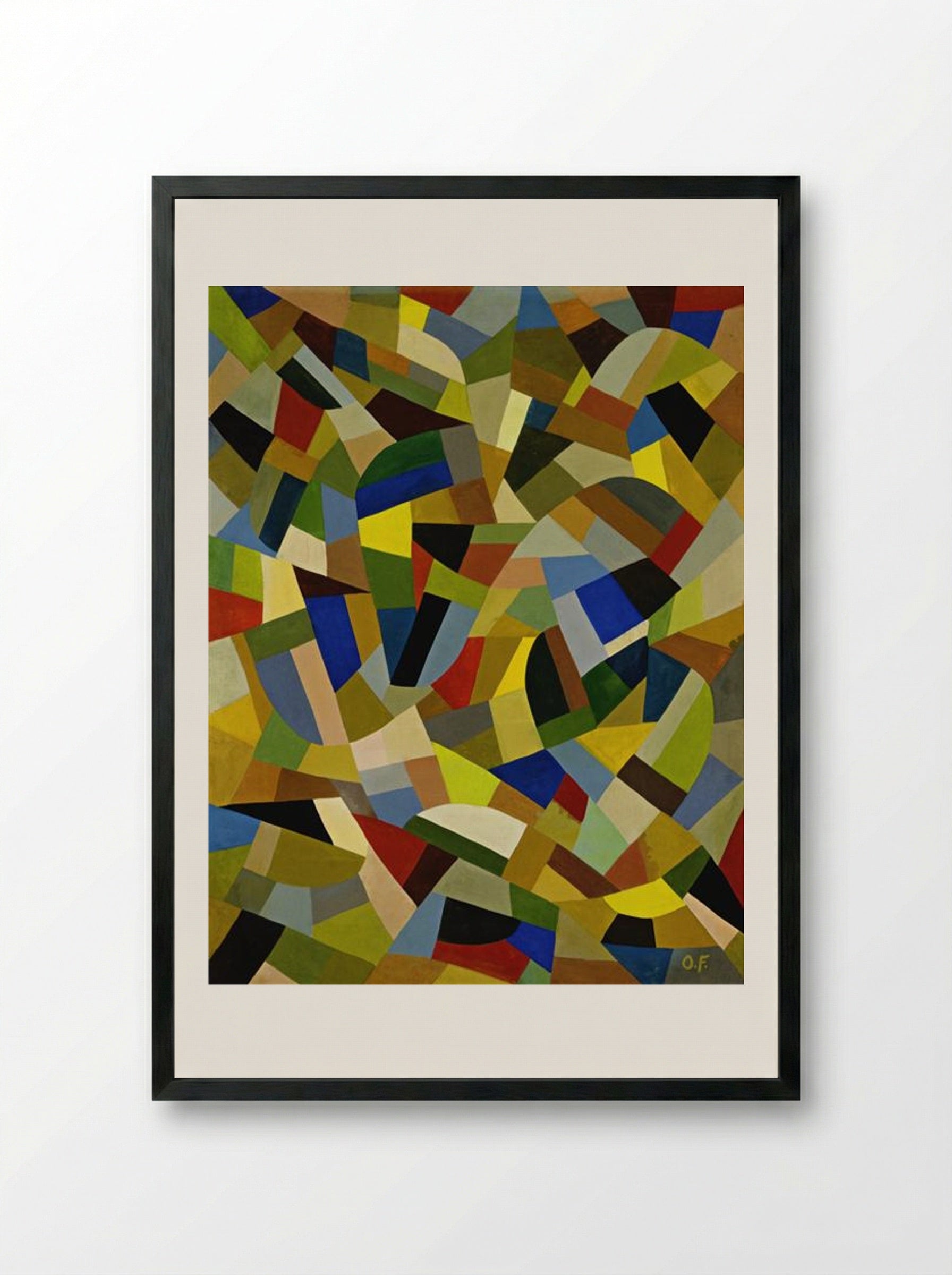 Untitled (Abstract Composition) - Otto Freundlich - Framed Print Black