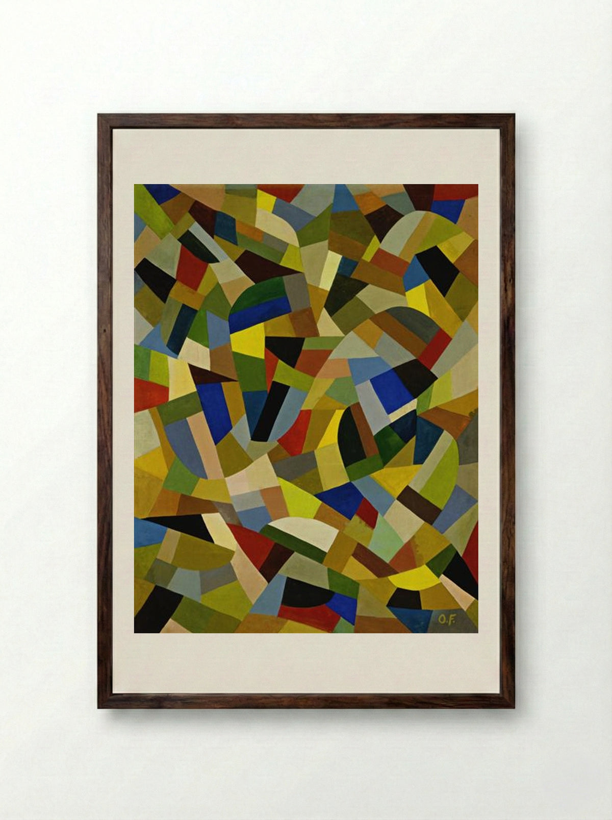 Untitled (Abstract Composition) - Otto Freundlich - Framed Print Dark Wood