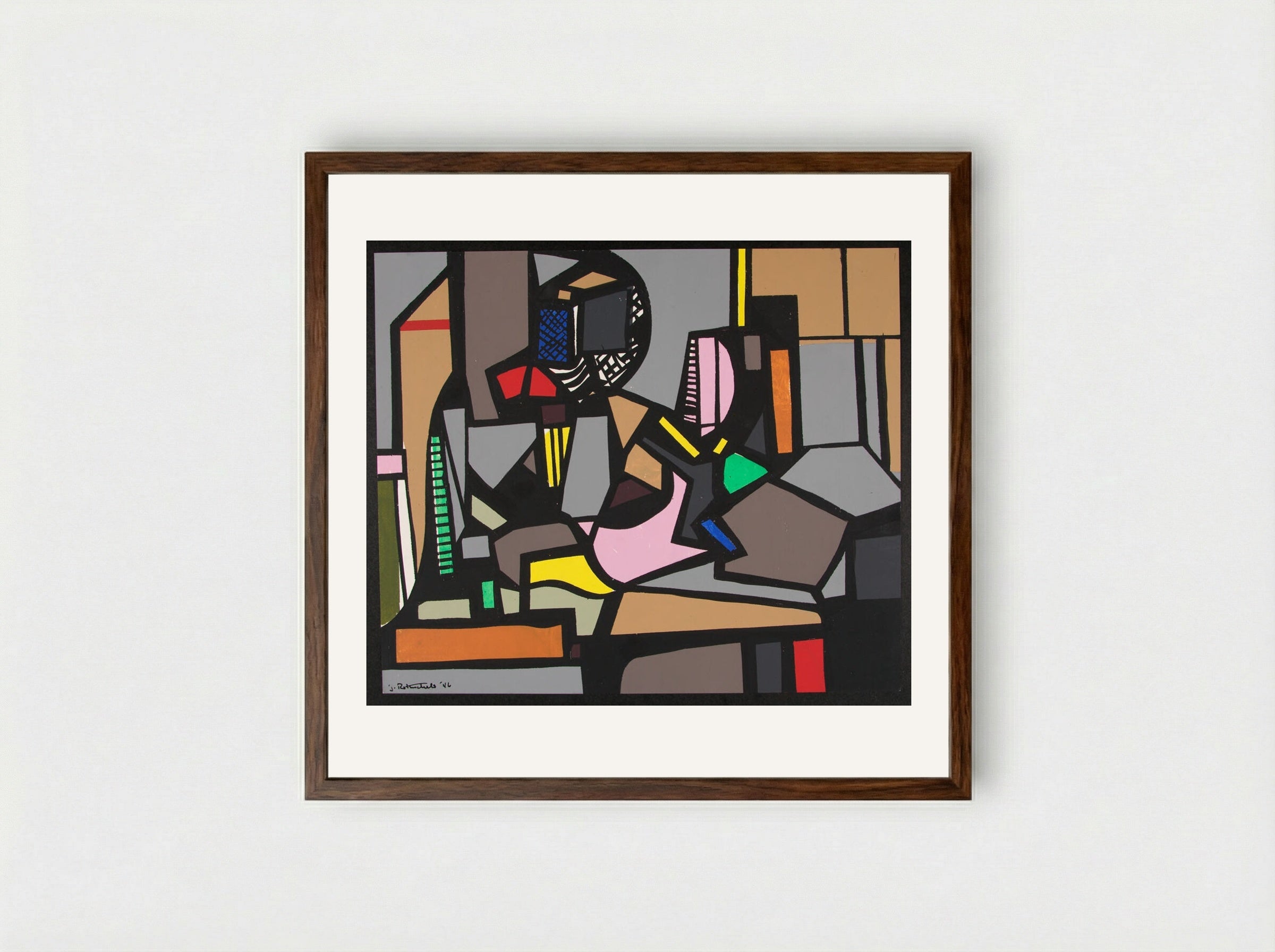 Untitled (Abstract Composition) - Judith Rothschild - Framed Print Dark Wood