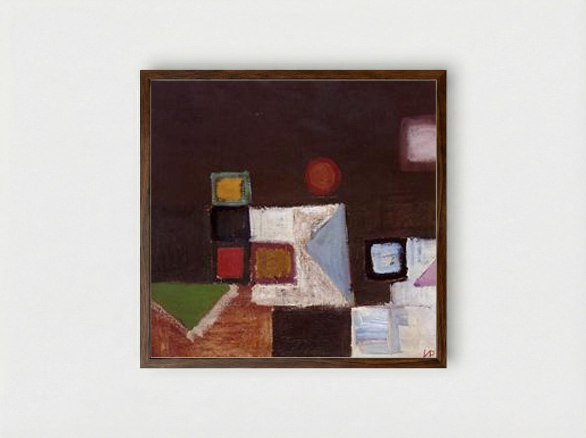 Untitled (Abstract Composition) - Victor Pasmore - Framed Print Dark Wood