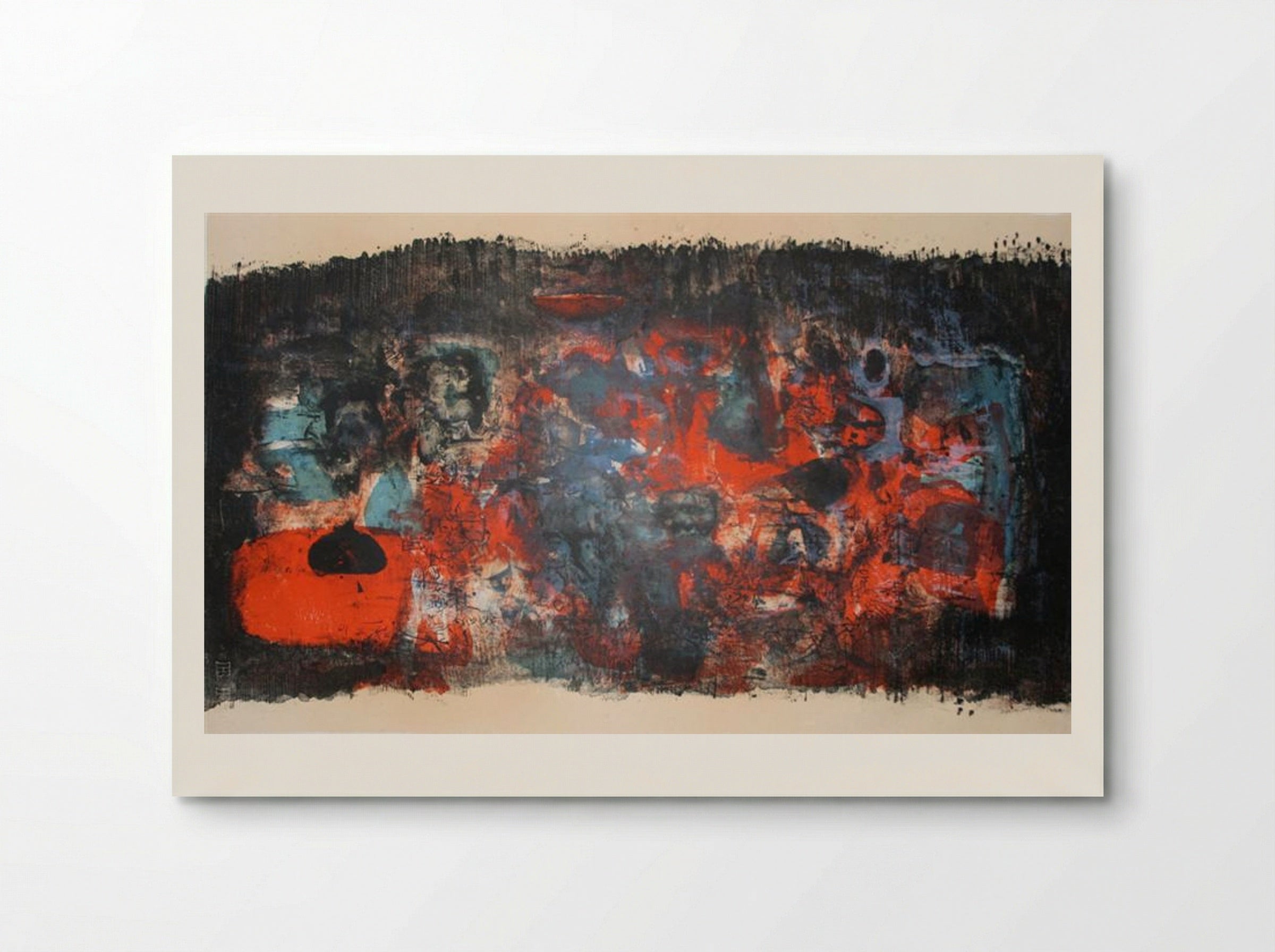 Untitled (Abstract Composition in Red and Blue) - Zao Wou-Ki - Poster