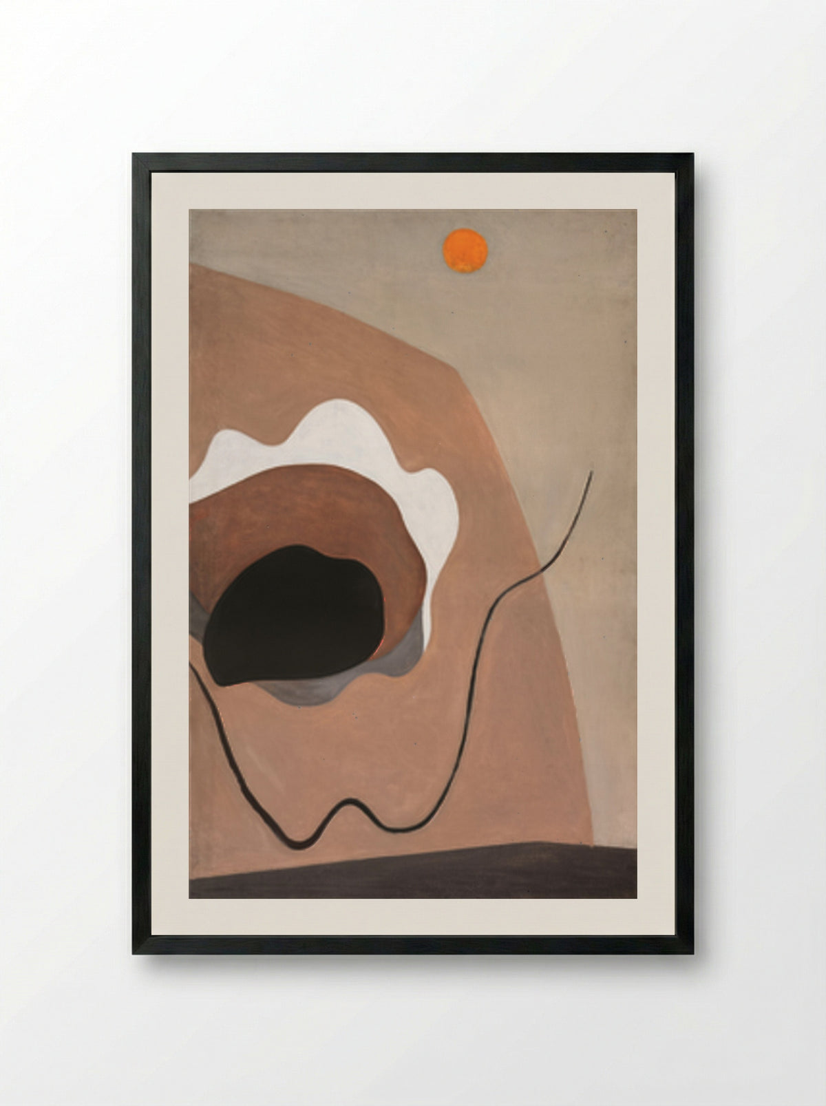 Untitled (Abstract Composition with Orange Disc) - Alexander Calder - Framed Print Black