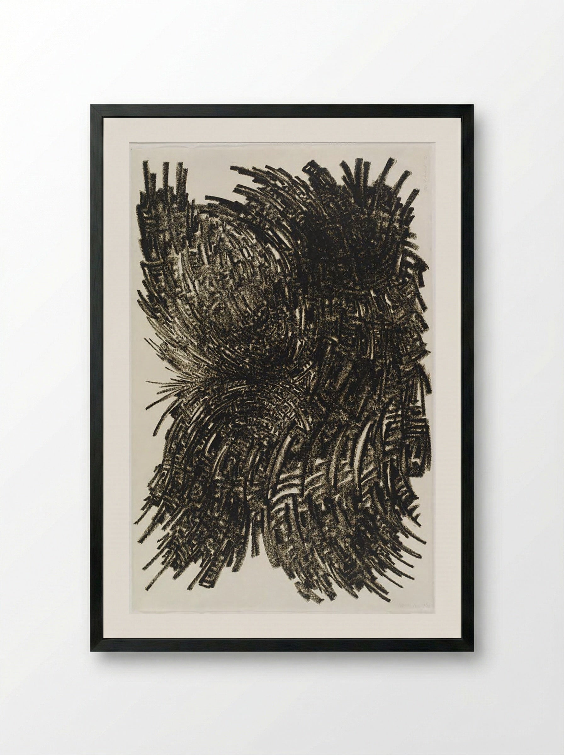 Untitled (Abstract Oilstick Drawing) - Martin Kline - Framed Print Black
