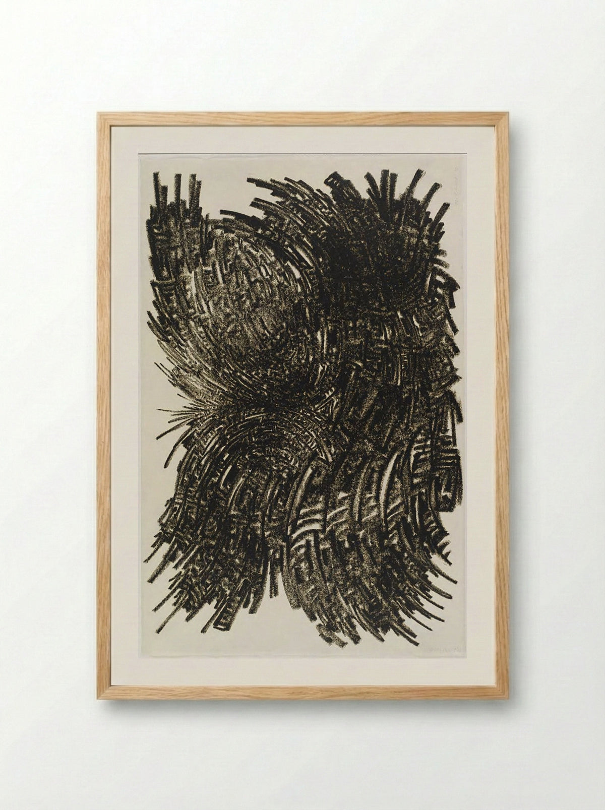 Untitled (Abstract Oilstick Drawing) - Martin Kline - Framed Print Wood