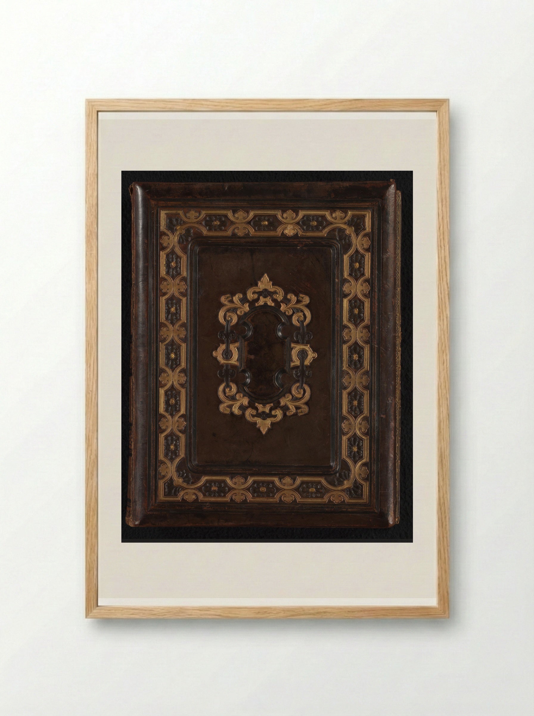 Untitled (Album Cover for Alexandre Maréchal, Leather and Gilt) - Fine Art Print - Framed Print Wood