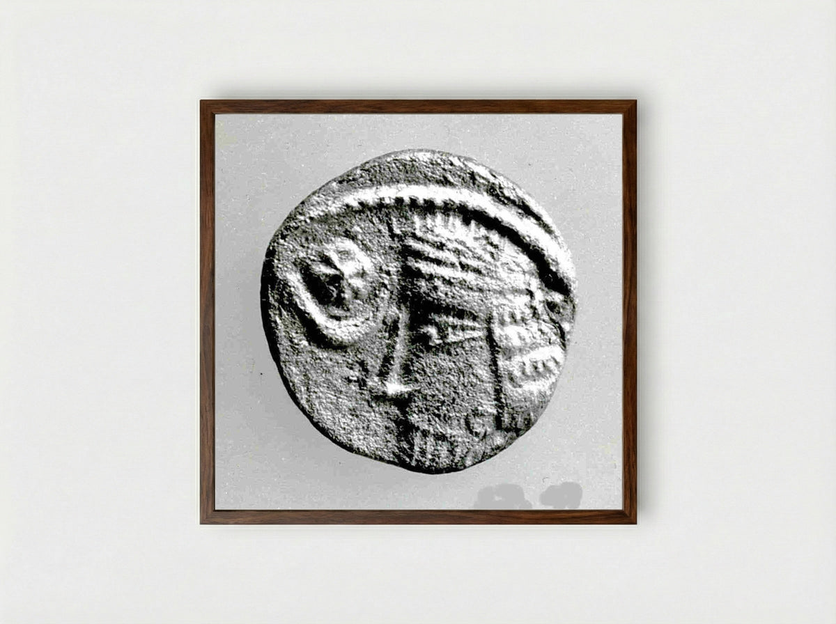 Untitled (Ancient Coin) - Fine Art Print - Framed Print Dark Wood