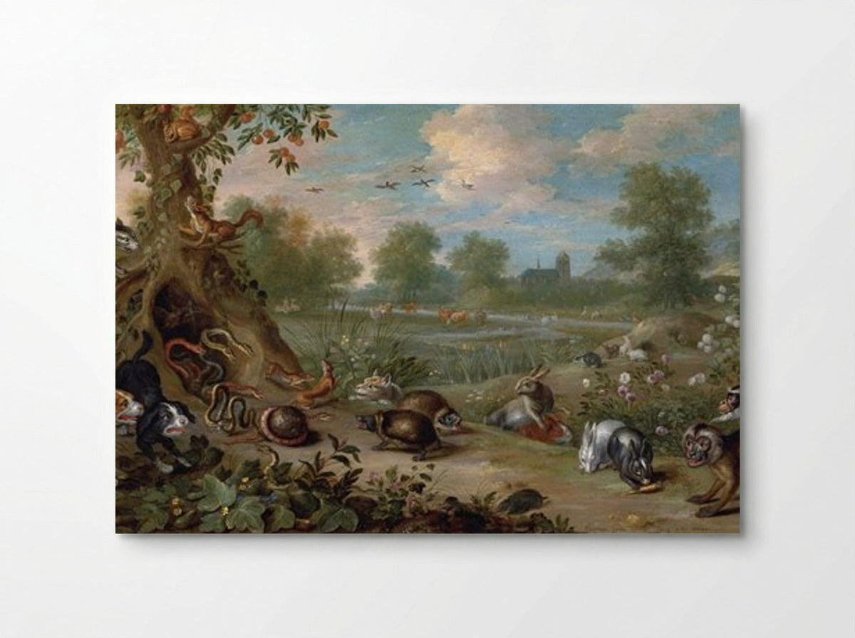 Untitled (Animals in a Wooded Clearing) - Jan van Kessel the Elder - Poster