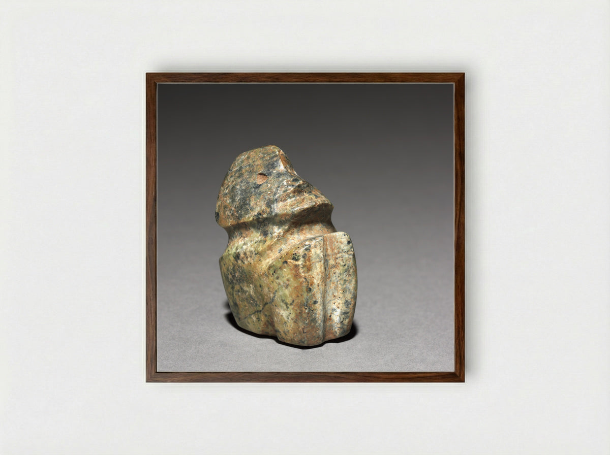 Untitled (Anthropomorphic Stone Figure) - Fine Art Print - Framed Print Dark Wood