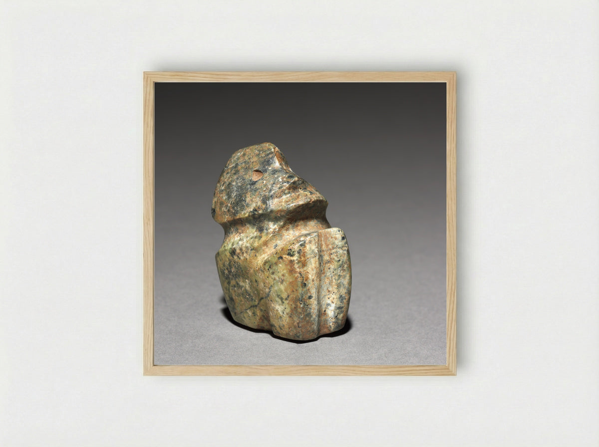 Untitled (Anthropomorphic Stone Figure) - Fine Art Print - Framed Print Wood