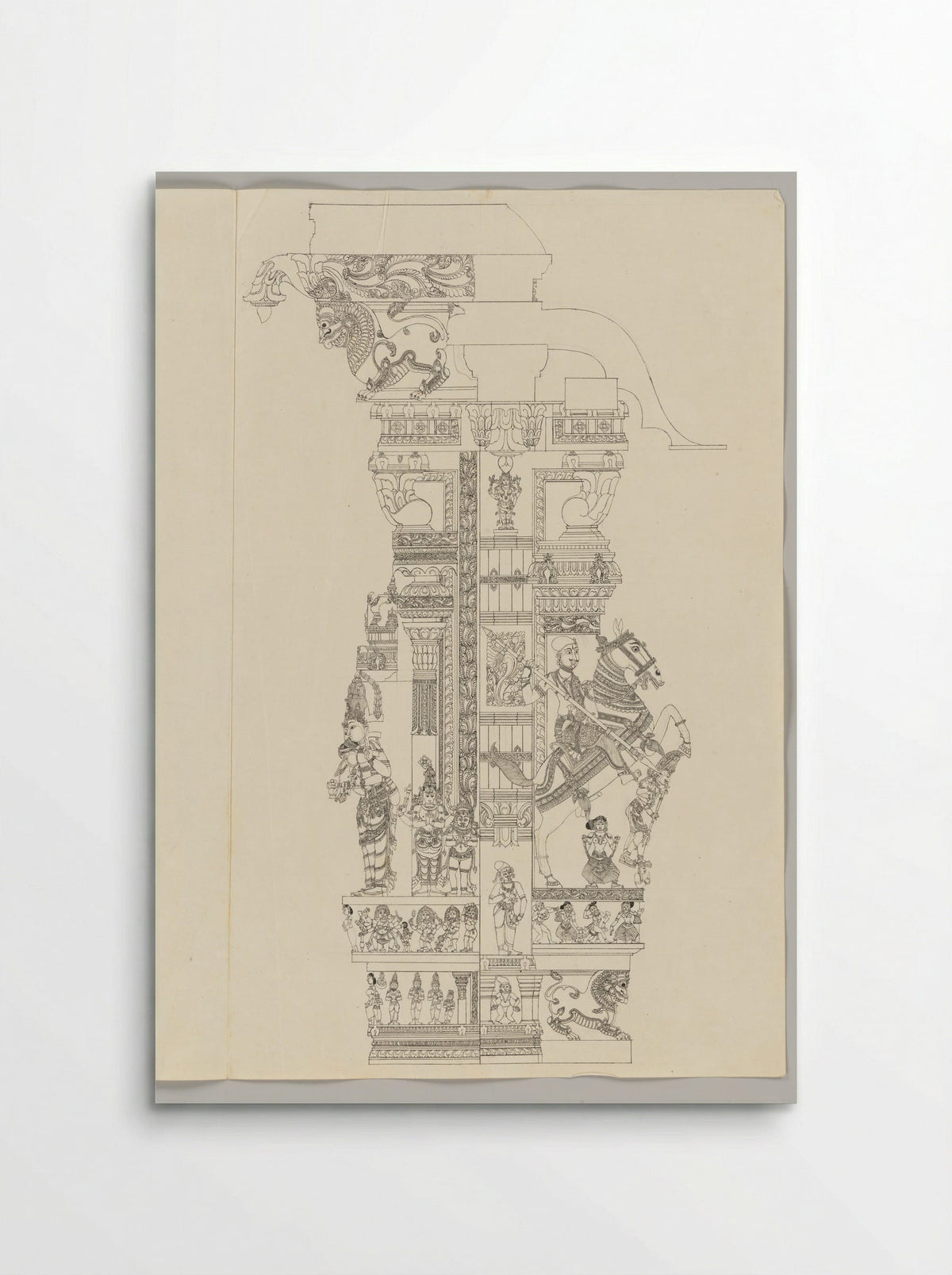 Untitled (Architectural Study of Temple Pillar) - Solis Prints - Poster