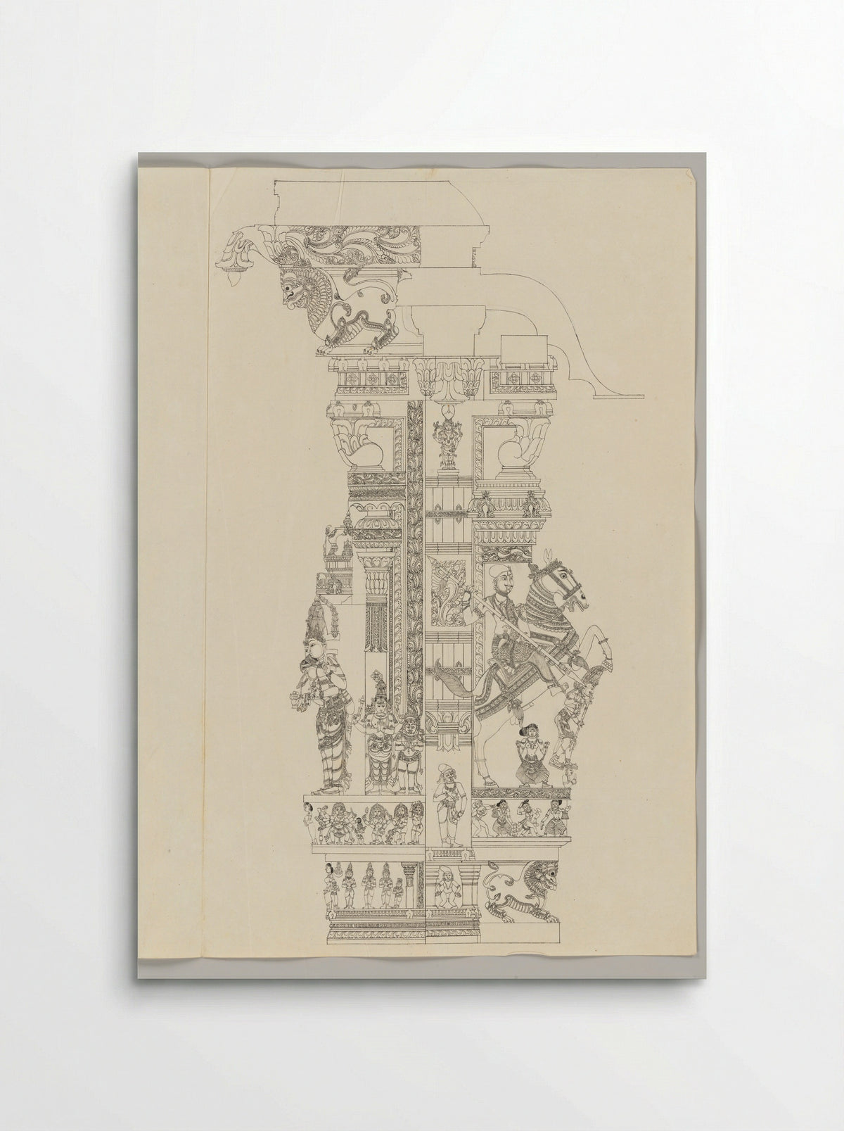Untitled (Architectural Study of Temple Pillar) - Solis Prints - Poster