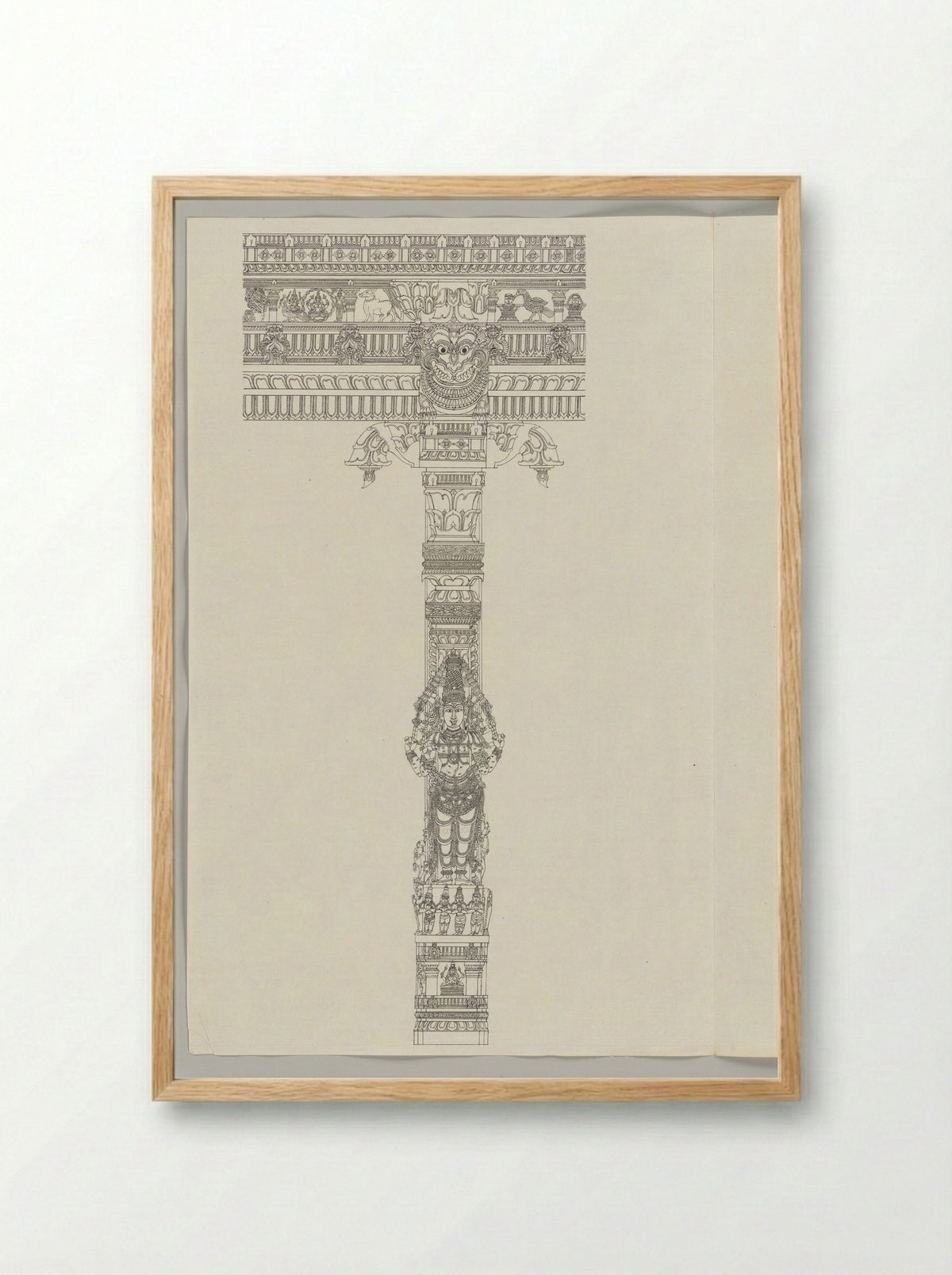 Untitled (Architectural Study of a Temple Pillar) - Fine Art Print - Framed Print Wood
