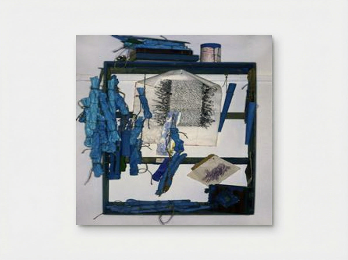 Untitled (Assemblage with Blue Bundles) - Ion Bitzan - Poster