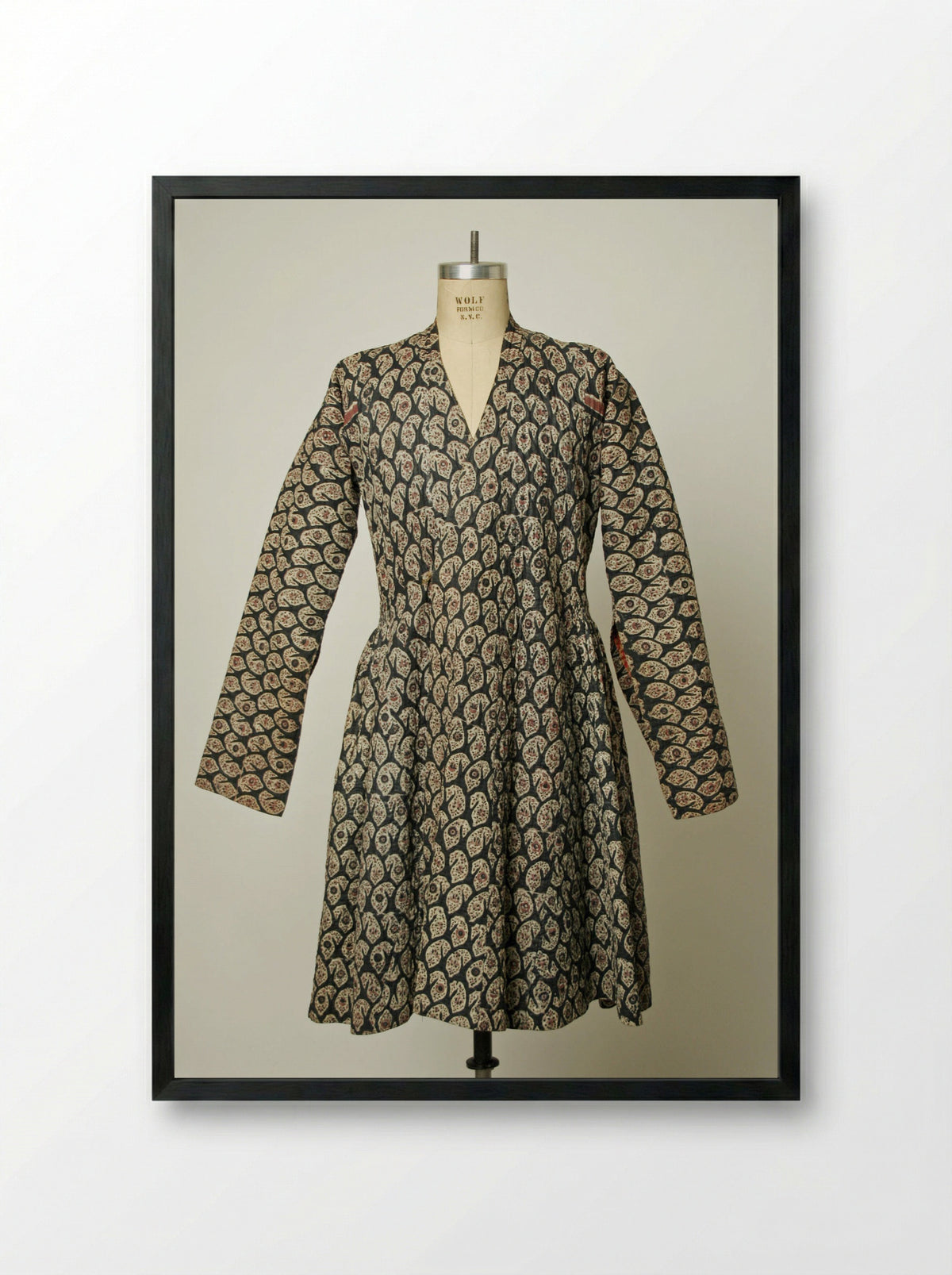 Untitled (Banyan Coat with Paisley Pattern) - Fine Art Print - Framed Print Black