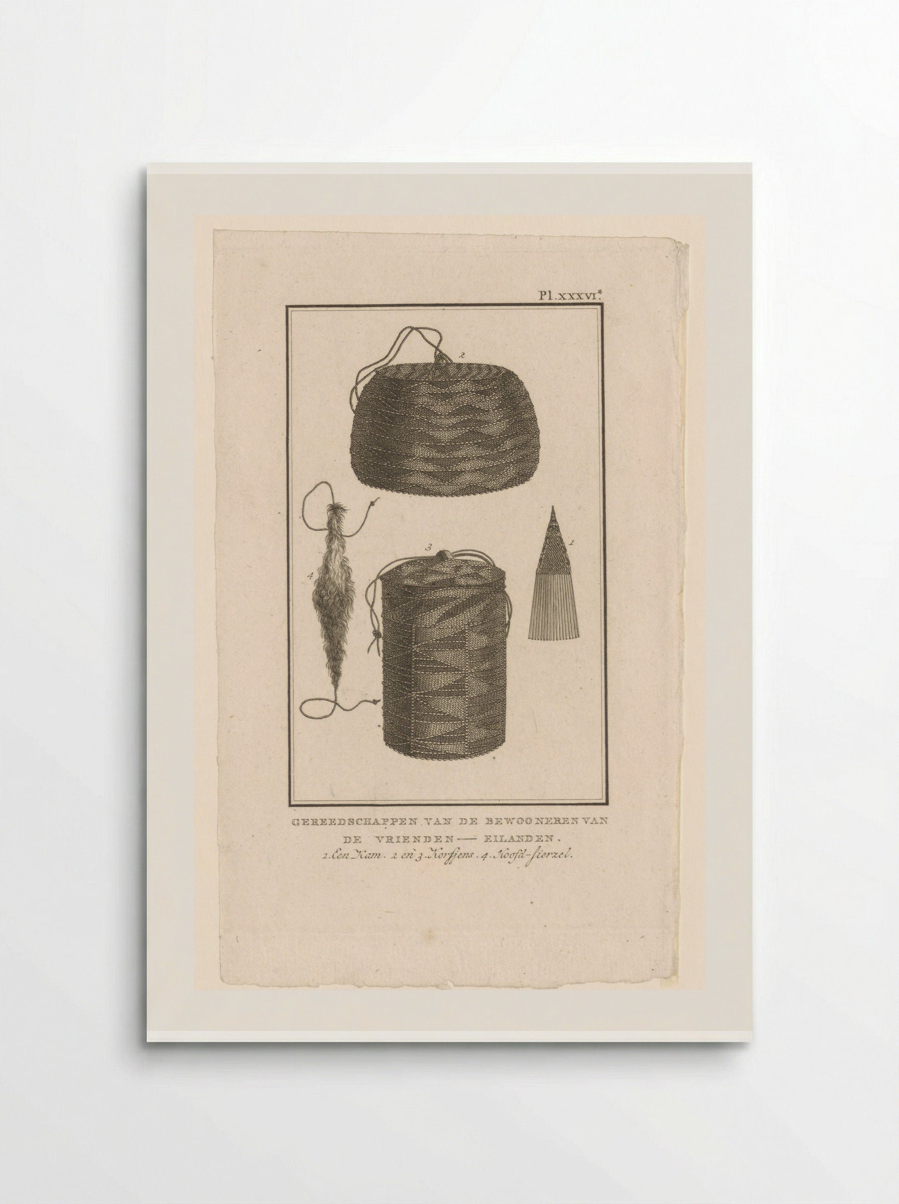 Untitled (Baskets, Comb, and Head Ornament from Tonga) - Diverse vervaardigers - Poster