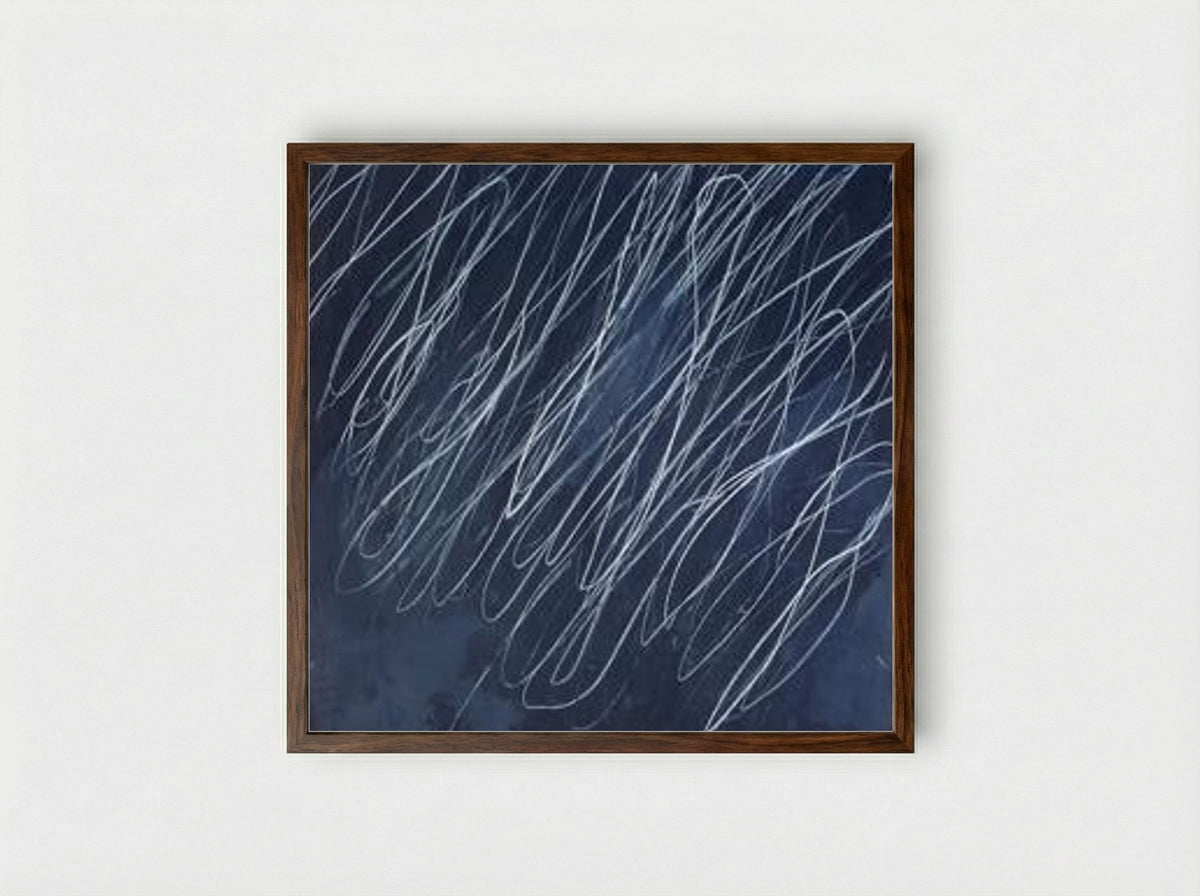 Untitled (Blackboard Series) - Cy Twombly - Framed Print Dark Wood