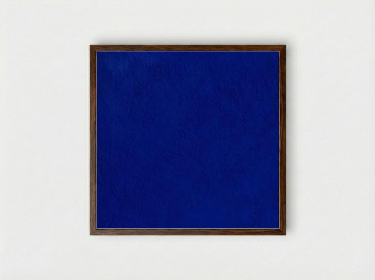 Untitled Blue Monochrome (IKB) - Yves Klein - Framed Print Dark Wood