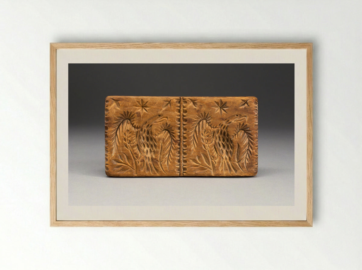 Untitled (Carved Wooden Cookie Mold) - Fine Art Print - Framed Print Wood